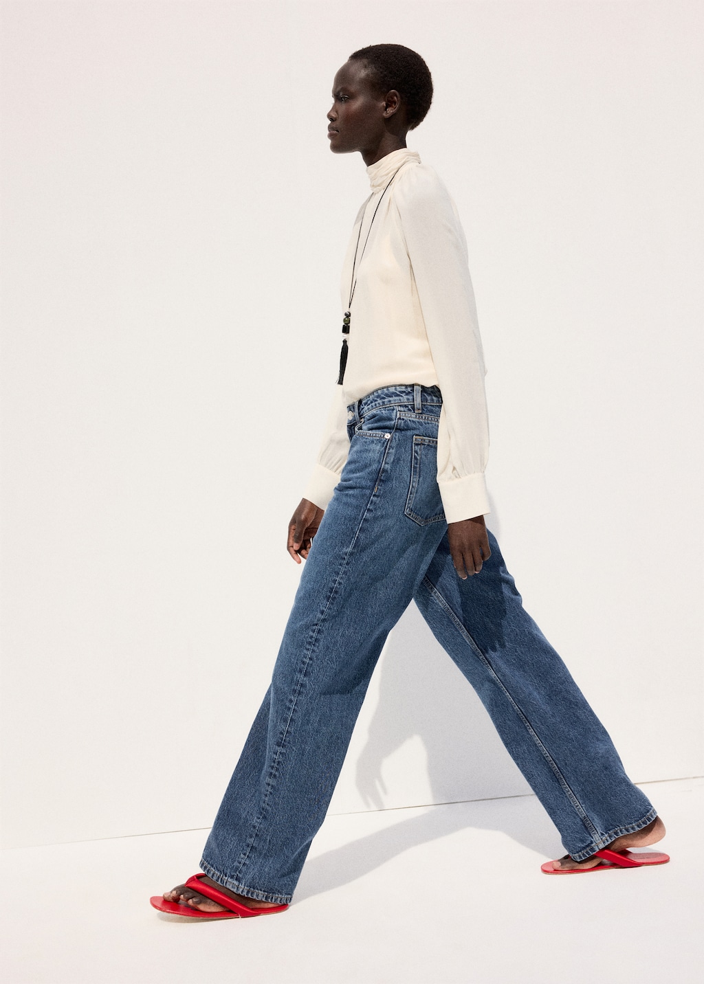 Mango Straight low-waist jeans