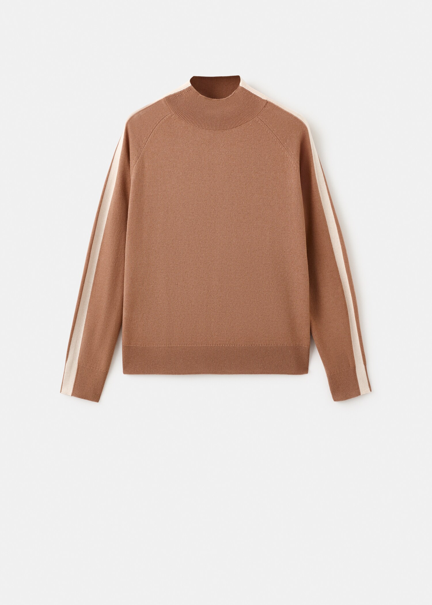 Pull col cheminée à rayures en contraste - Article sans modèle