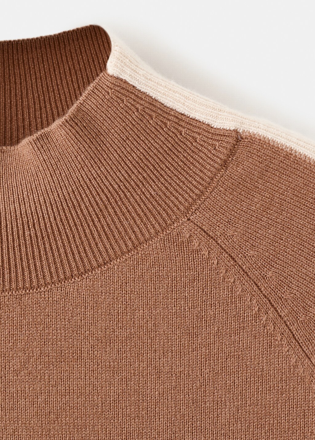 Mango Sweater with contrasting stripes and perkins collar