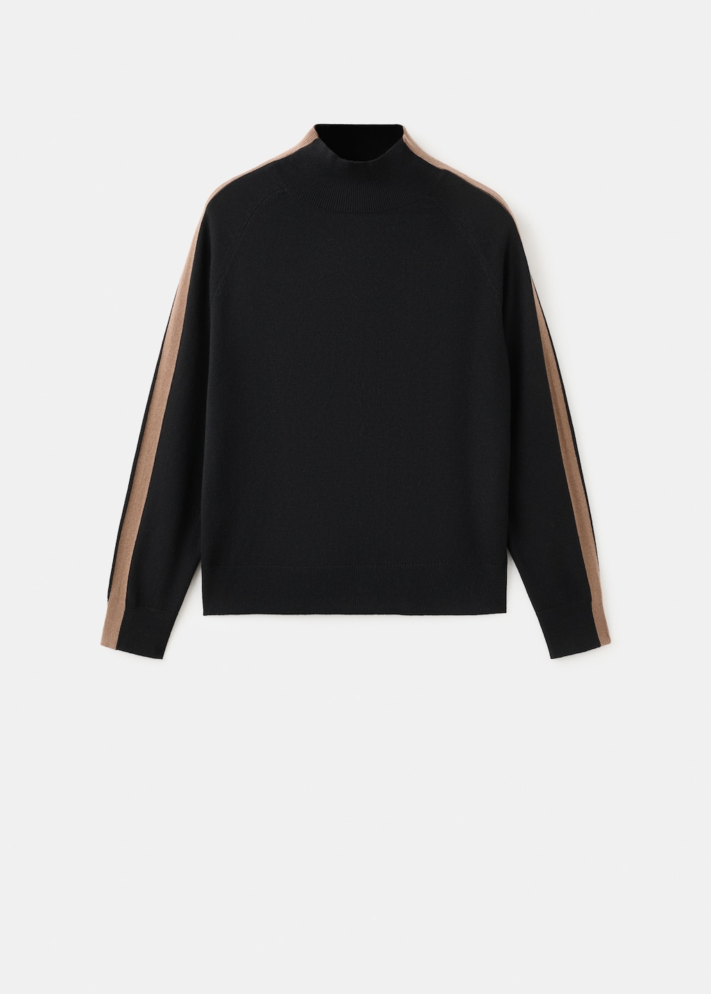 Sweater with contrasting stripes and perkins collar - image 2