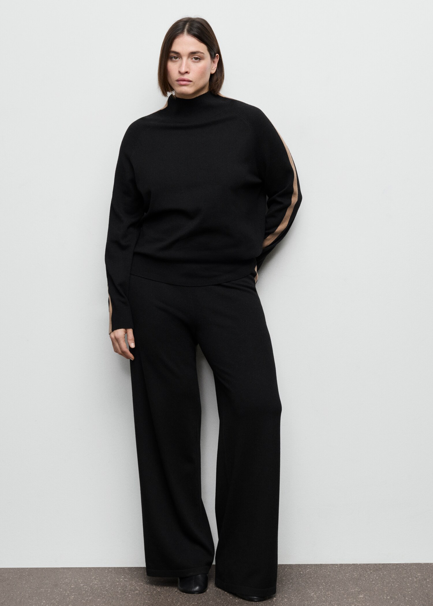 Pull col cheminée à rayures en contraste - Détail de l'article 3