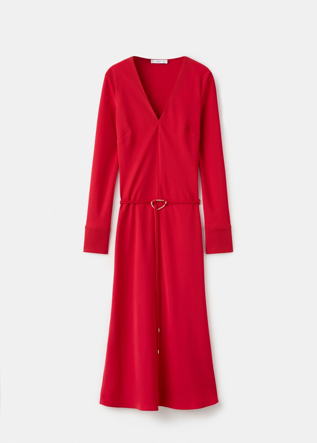 Belted V-neck dress - image 4