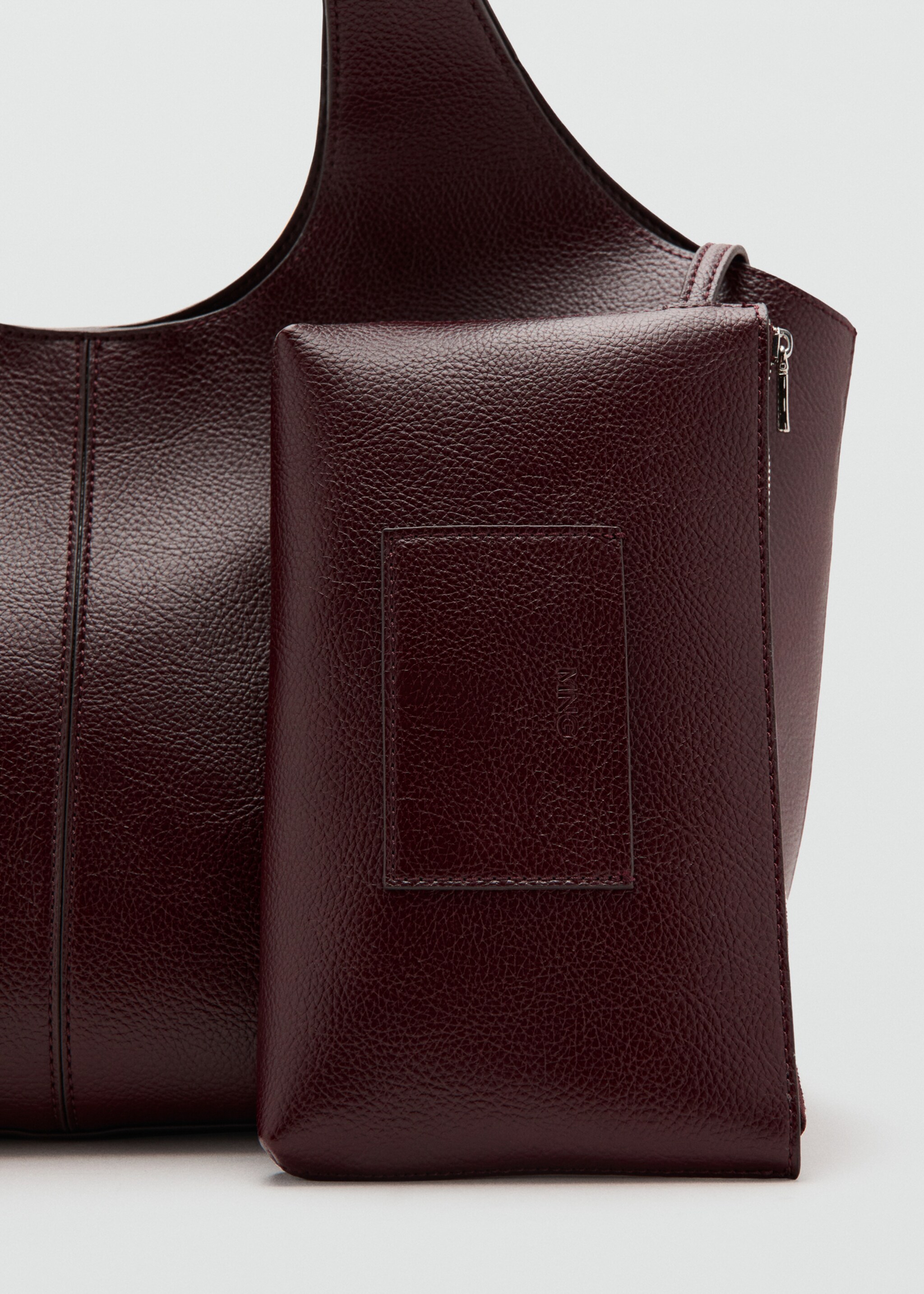 Large shopper bag - Details of the article 1, Burgundy. Ref: 27063304-00.