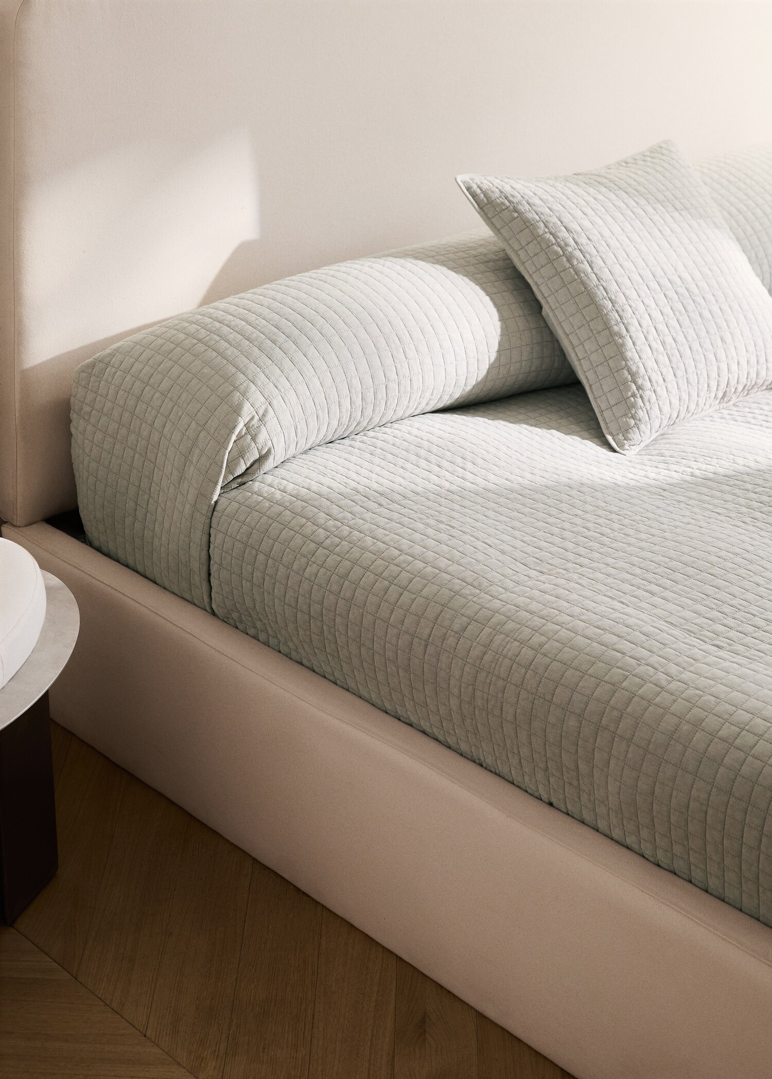 Cotton garment-dyed check bedspread for 180/200 cm bed - Details of the article 7