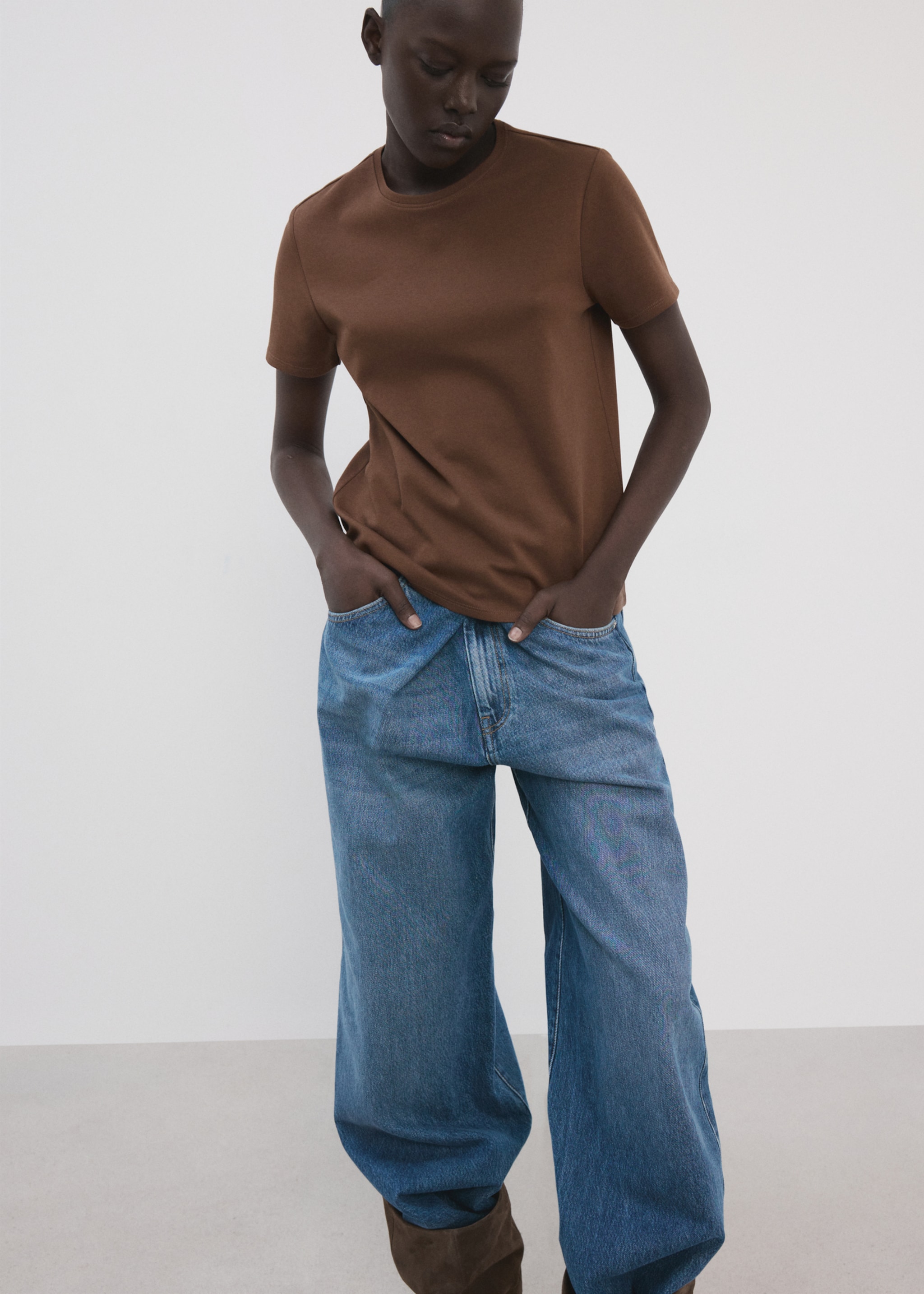 短袖棉质T恤 - null, 褐色. Ref: 27063312-00.