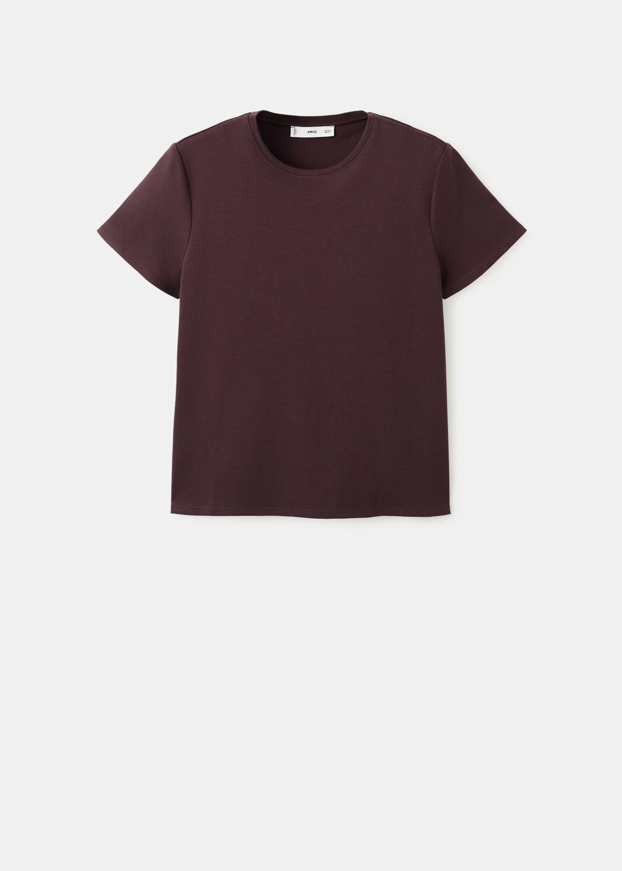 Short-sleeved cotton t-shirt - Article without model, Burgundy. Ref: 27063312-00.