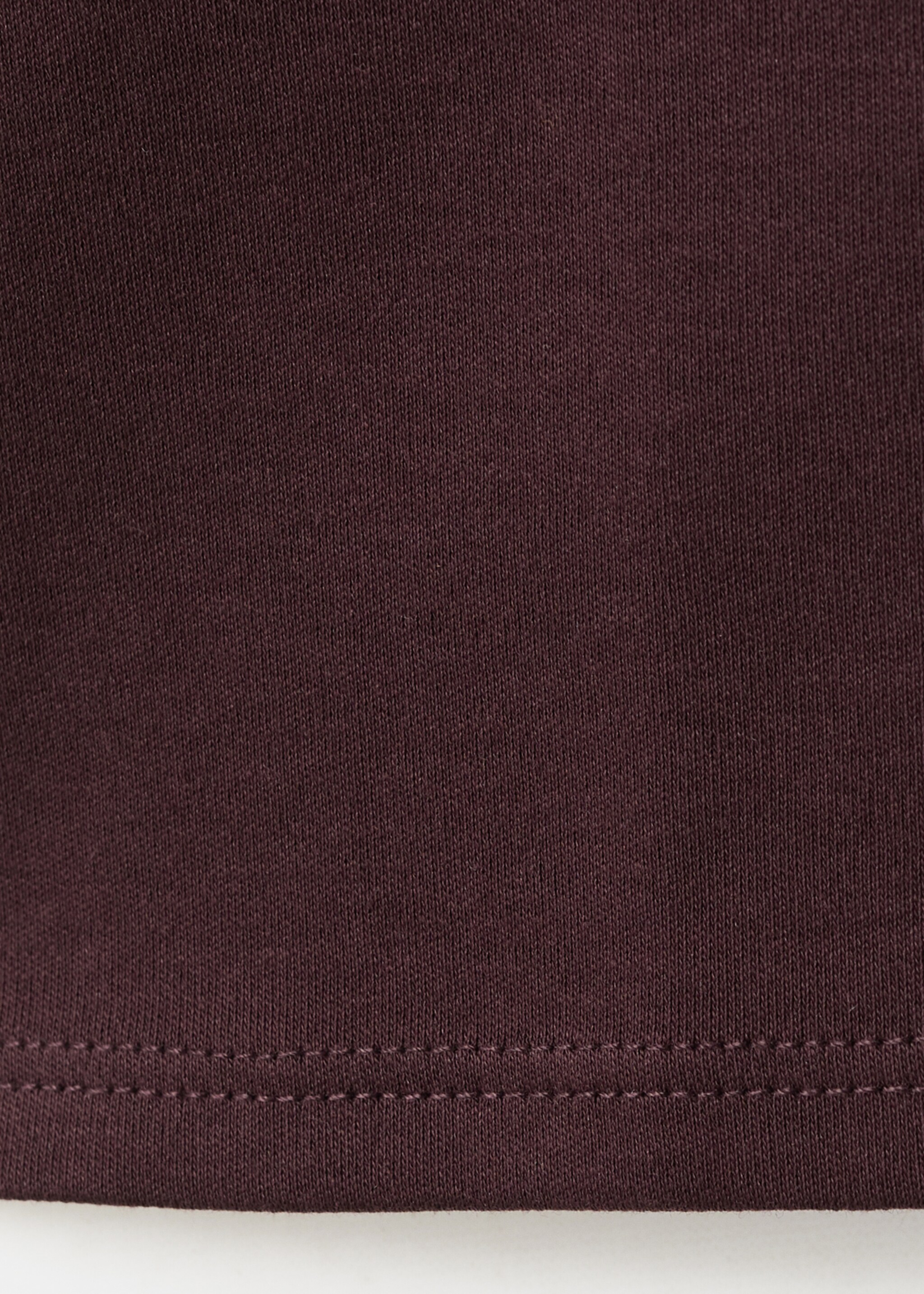 Short-sleeved cotton t-shirt - Details of the article 0, Burgundy. Ref: 27063312-00.