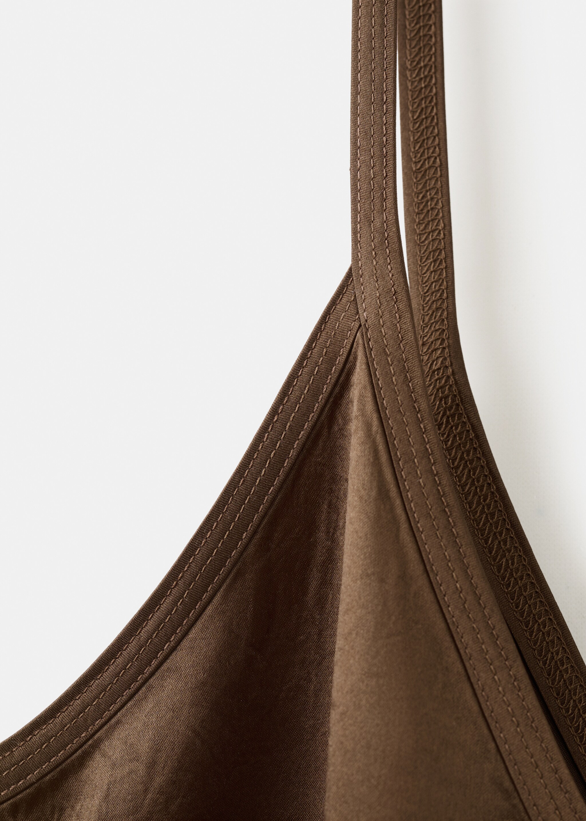 Flowing strappy nightdress - Details of the article 8, Brown. Ref: 27063313-00.