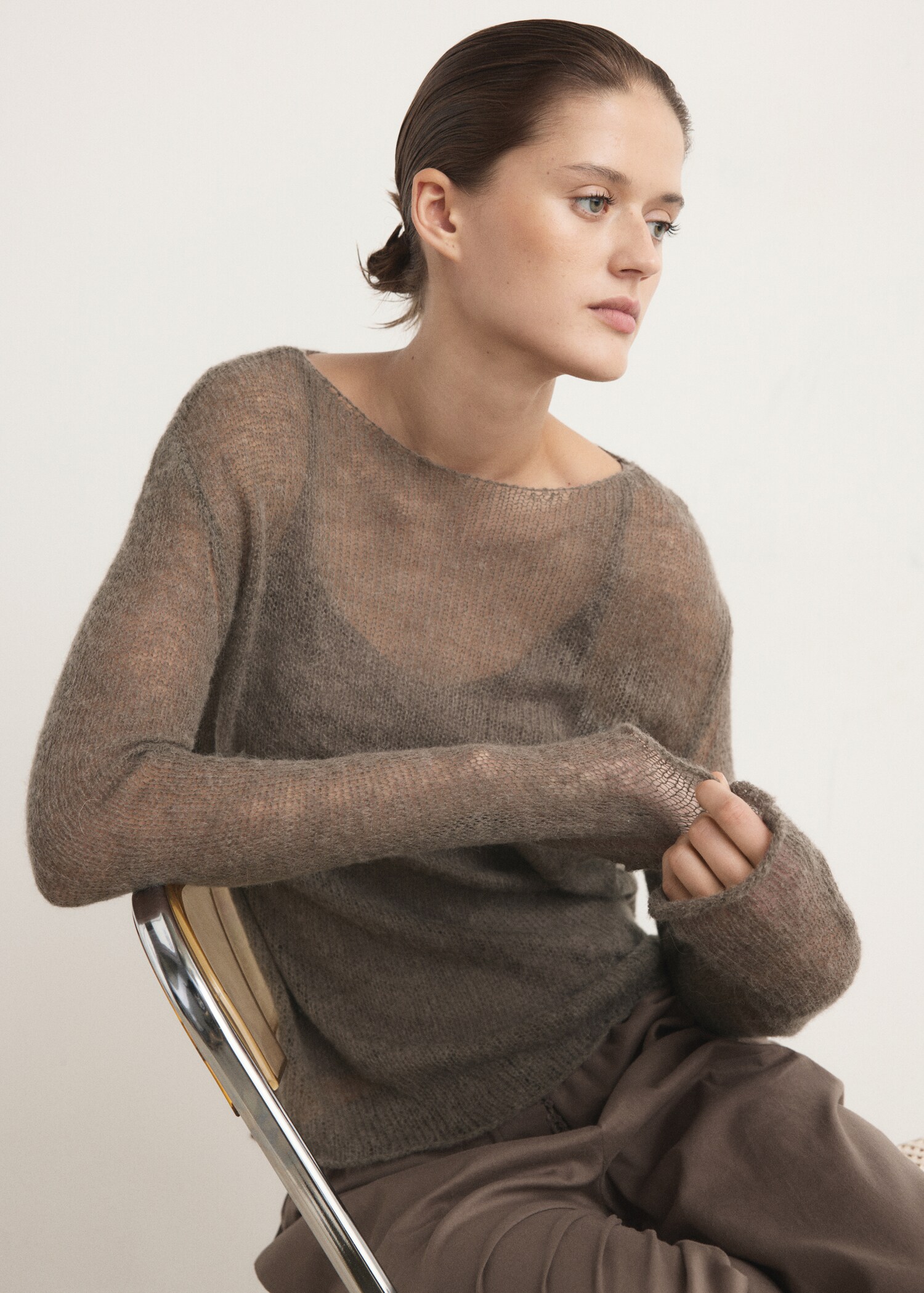 Кардиган из шерсти с открытой вязкой - Деталь изделия 2