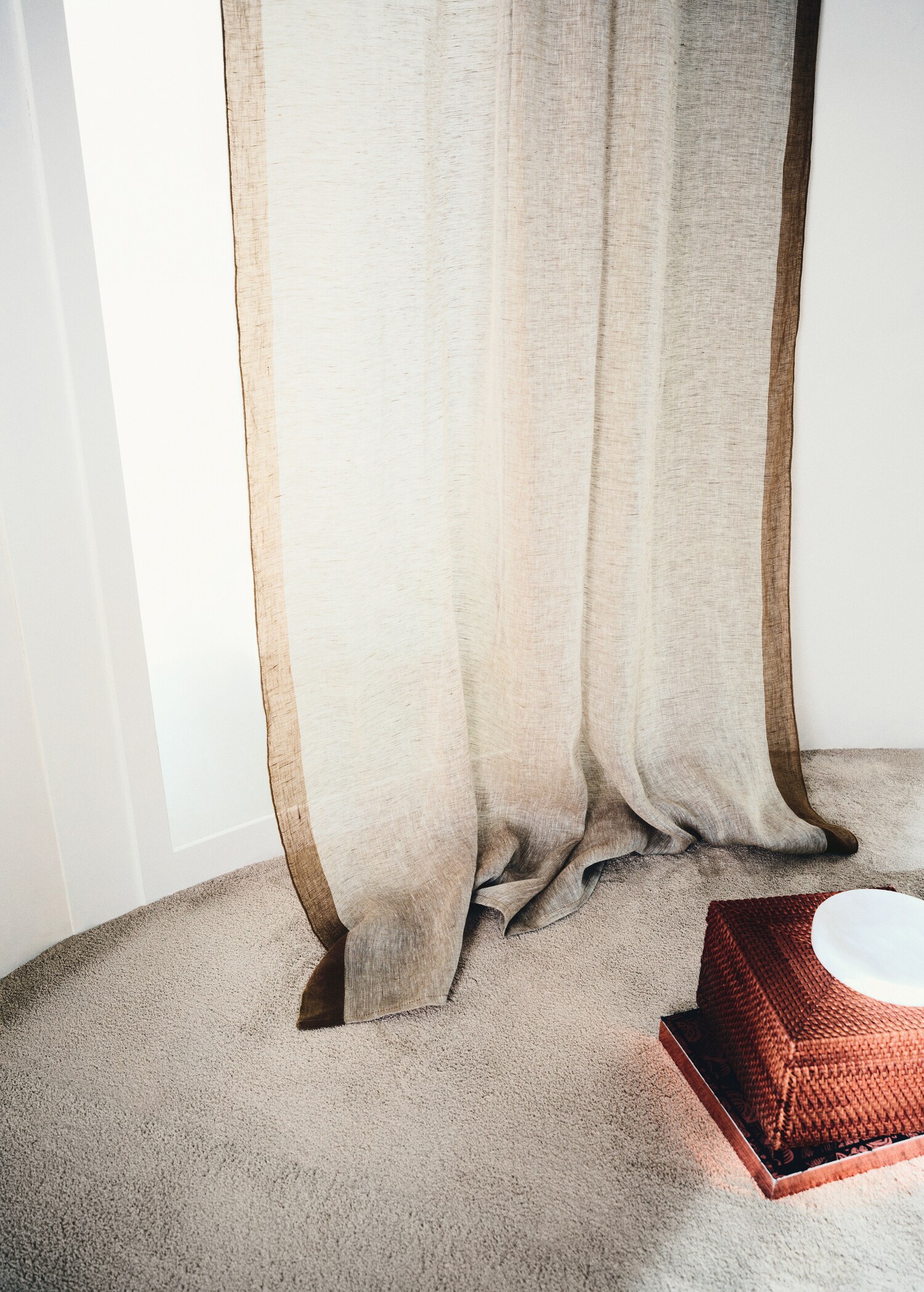 100% linen curtain with lateral stripe - Details of the article 6