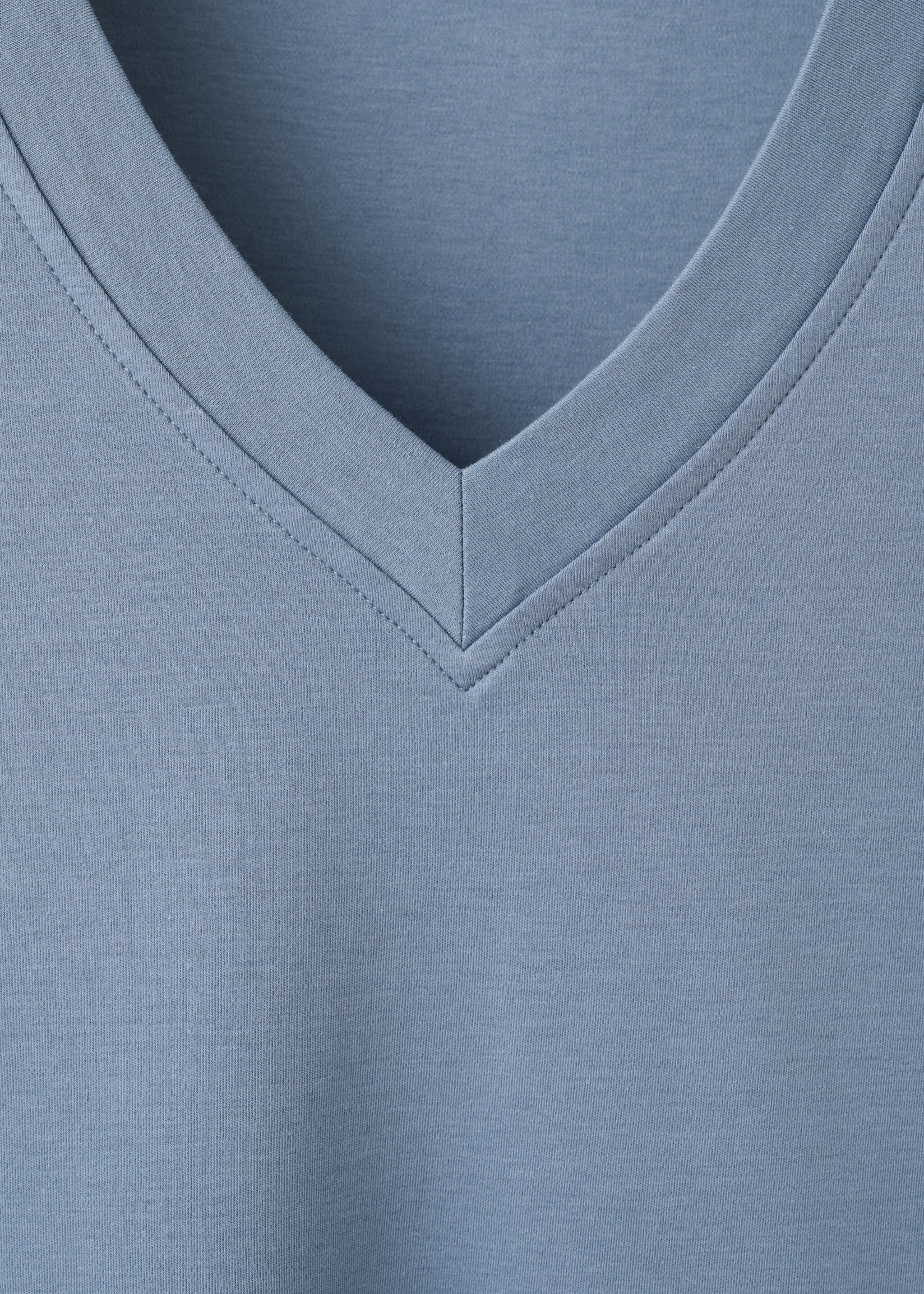 Cotton short-sleeved pyjama t-shirt - Details of the article 8, Blue. Ref: 27063317-00.