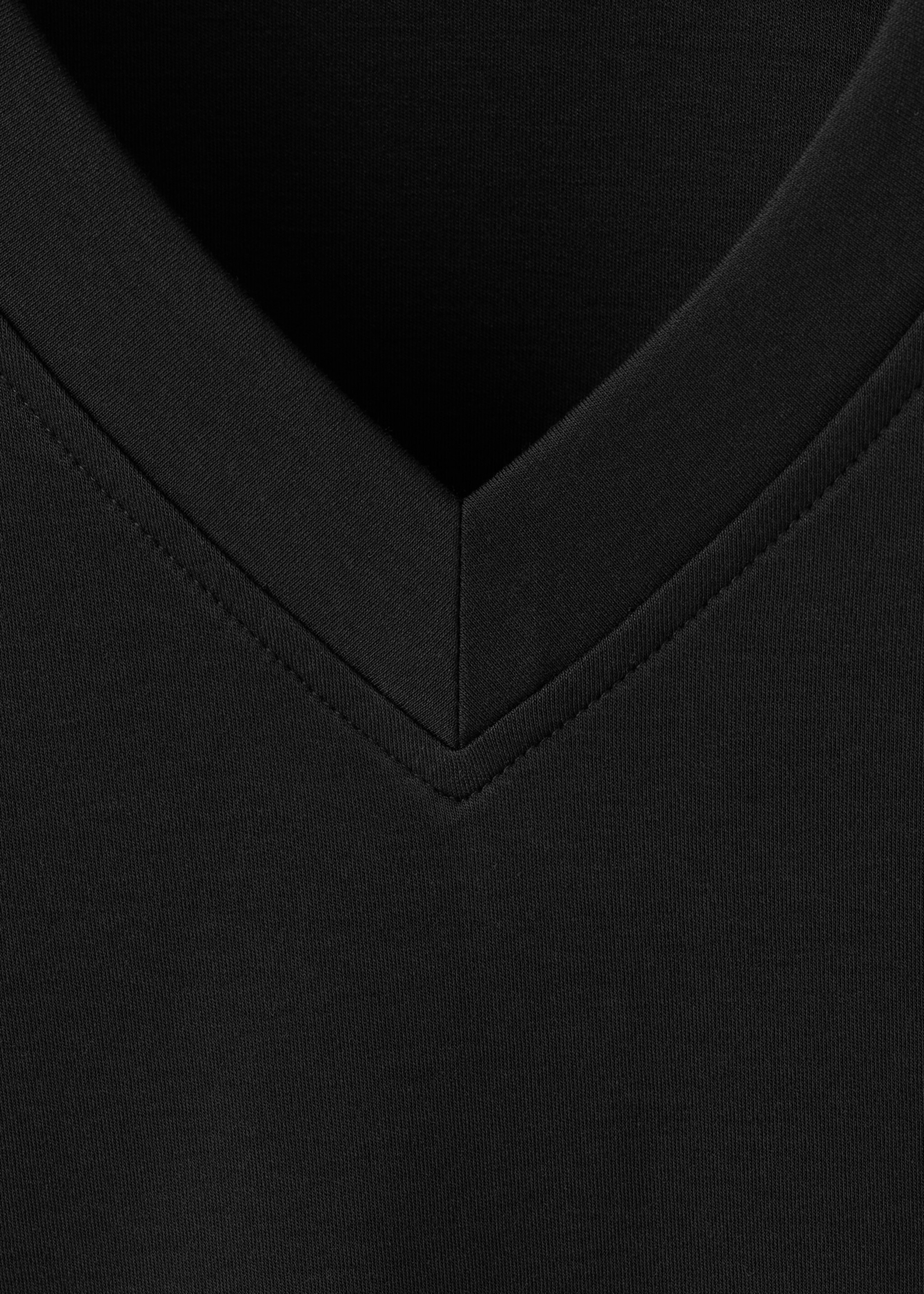 Cotton short-sleeved pyjama t-shirt - Details of the article 8, Black. Ref: 27063317-00.