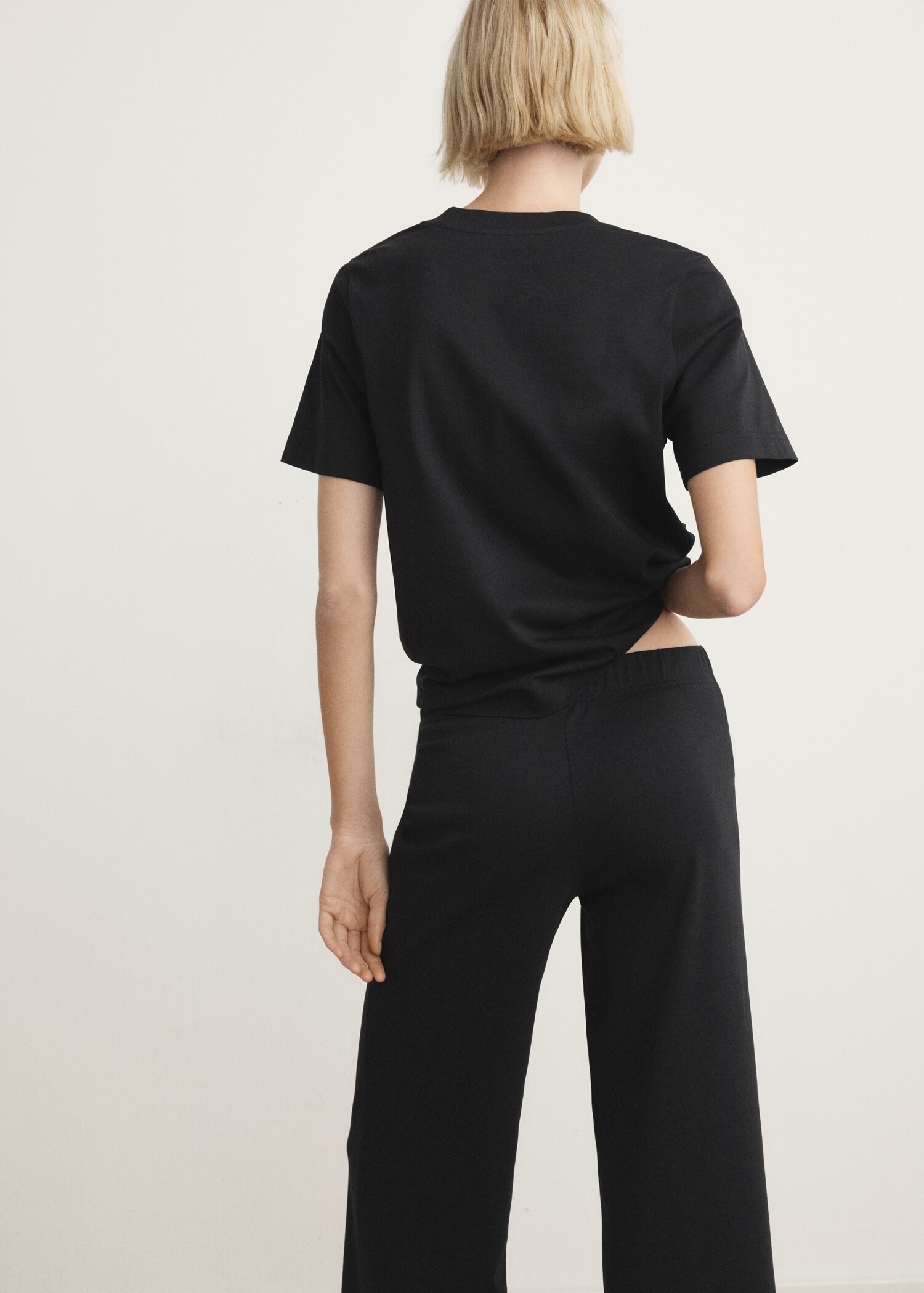 Cotton short-sleeved pyjama t-shirt - Reverse of the article