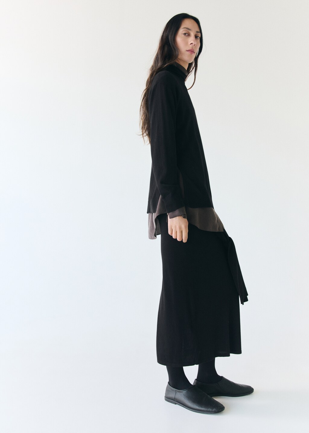 Mango Knitted skirt with knot detail
