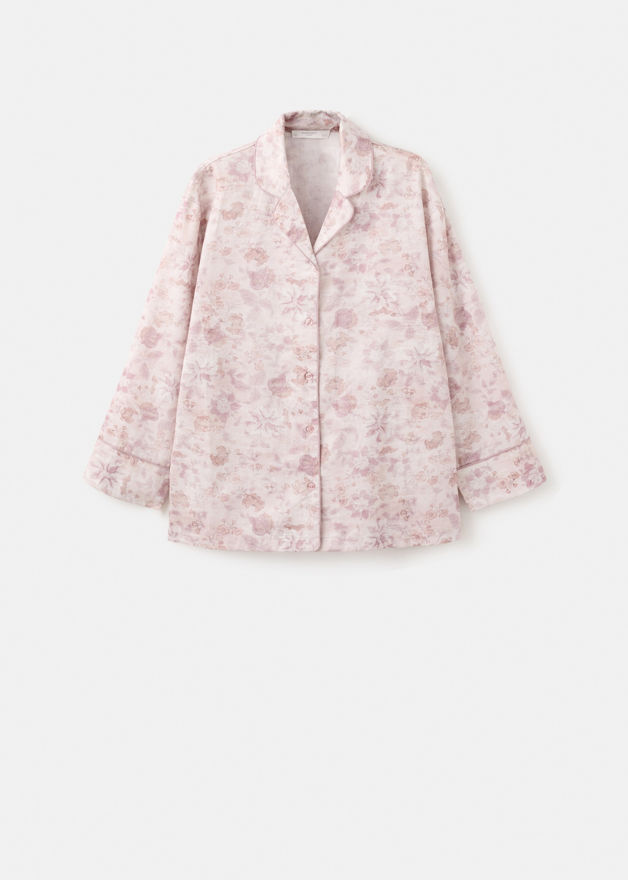 قميص بيجامة مطبوع مع بايبينج - منتج دون نموذج, وردي. Ref: 27063321-00.