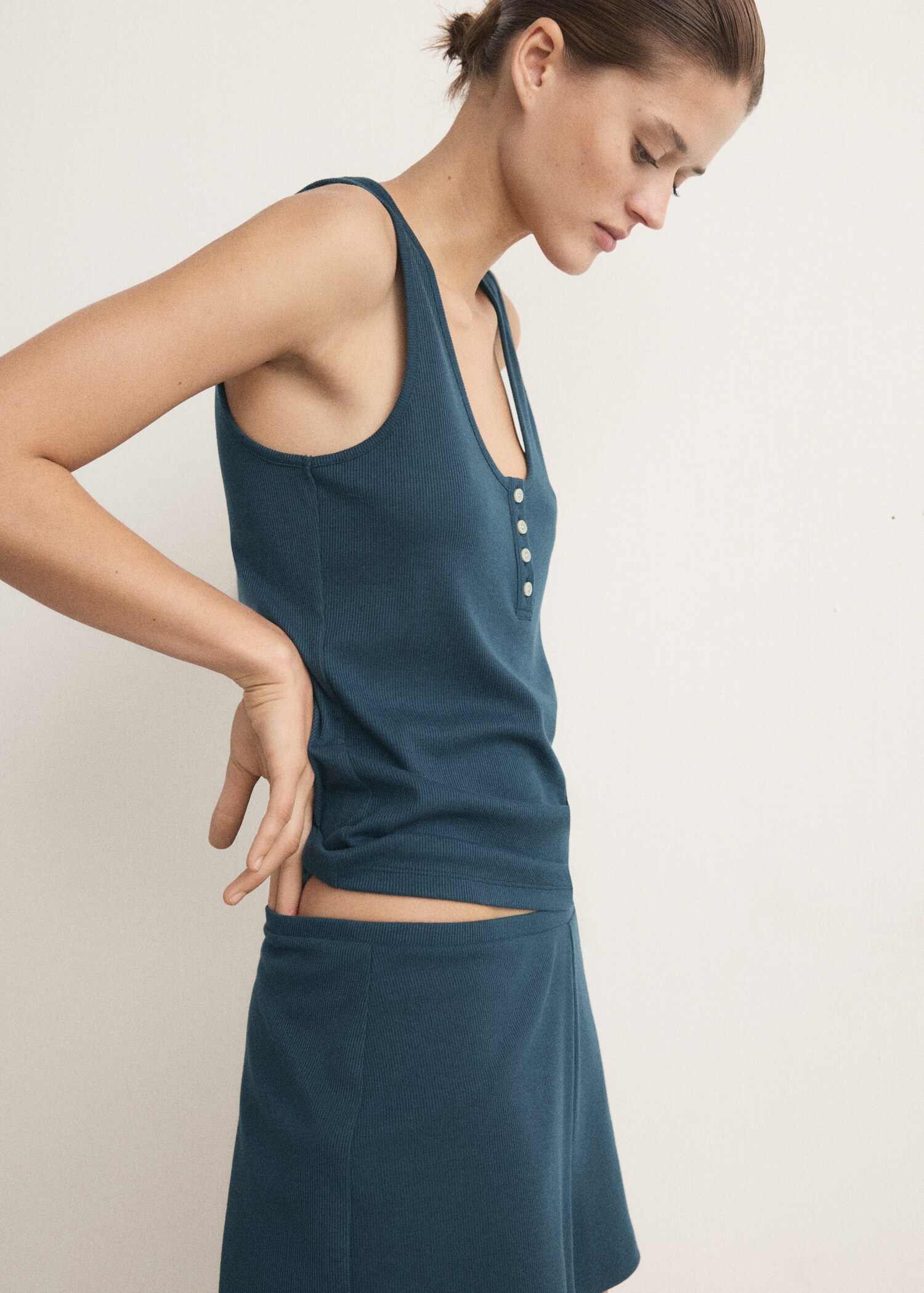 Soft-textured pyjama shorts - Medium plane