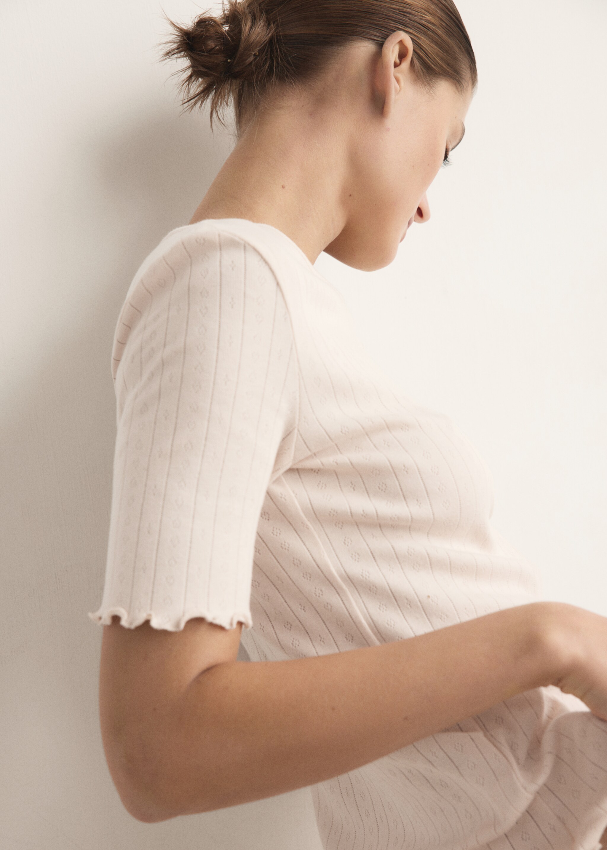 Distressed cotton t-shirt - Medium plane, Pink. Ref: 27063328-00.