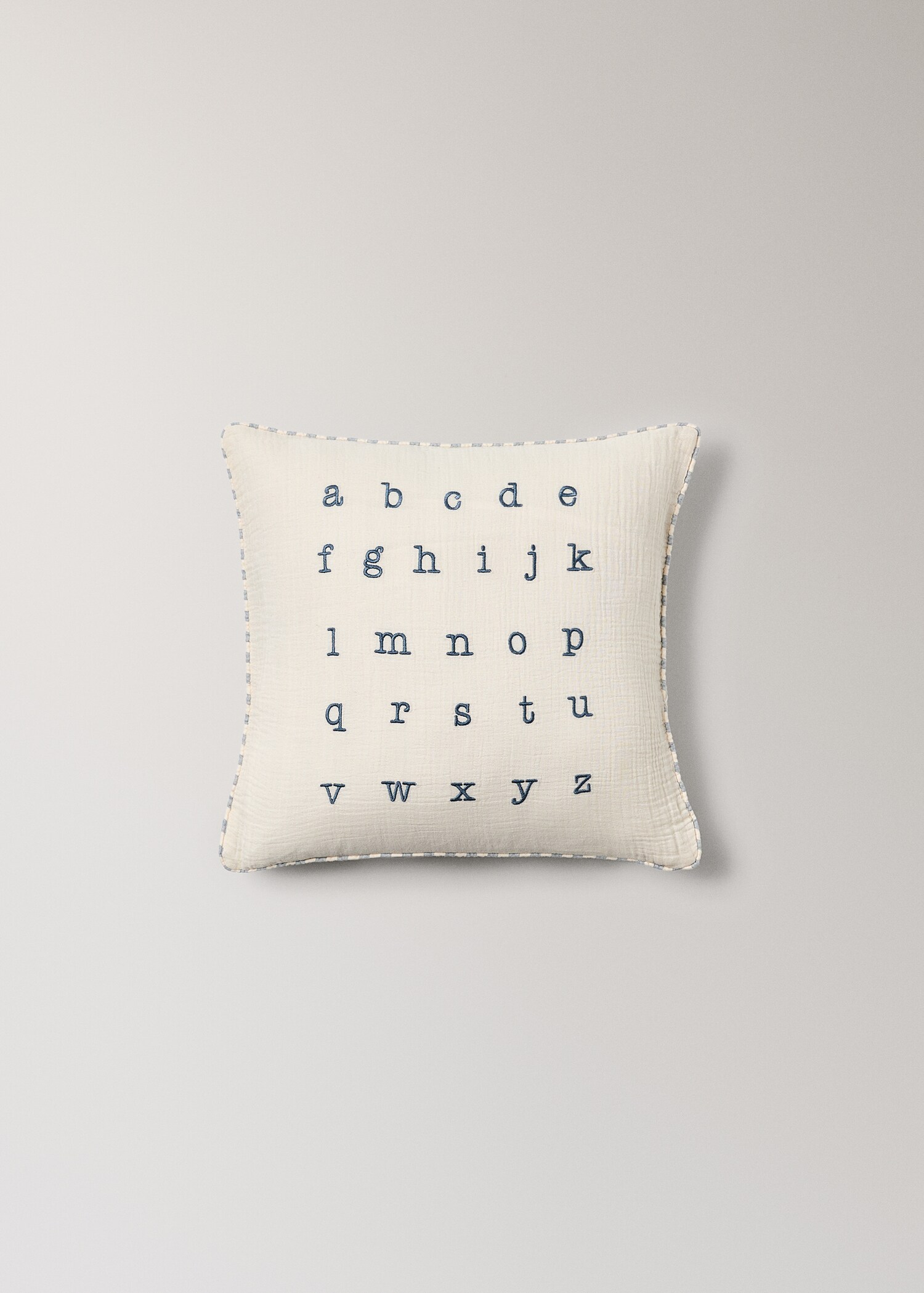 Embroidered alphabet cushion cover - Article without model