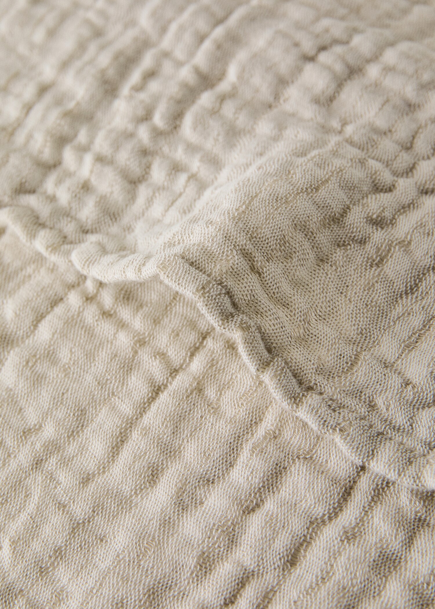 Κάλυμμα μαξιλαριού κρεβατιού από λινό και βαμβάκι με βαμμένα νήματα 50X50 εκ. - Λεπτομέρεια του προϊόντος 2