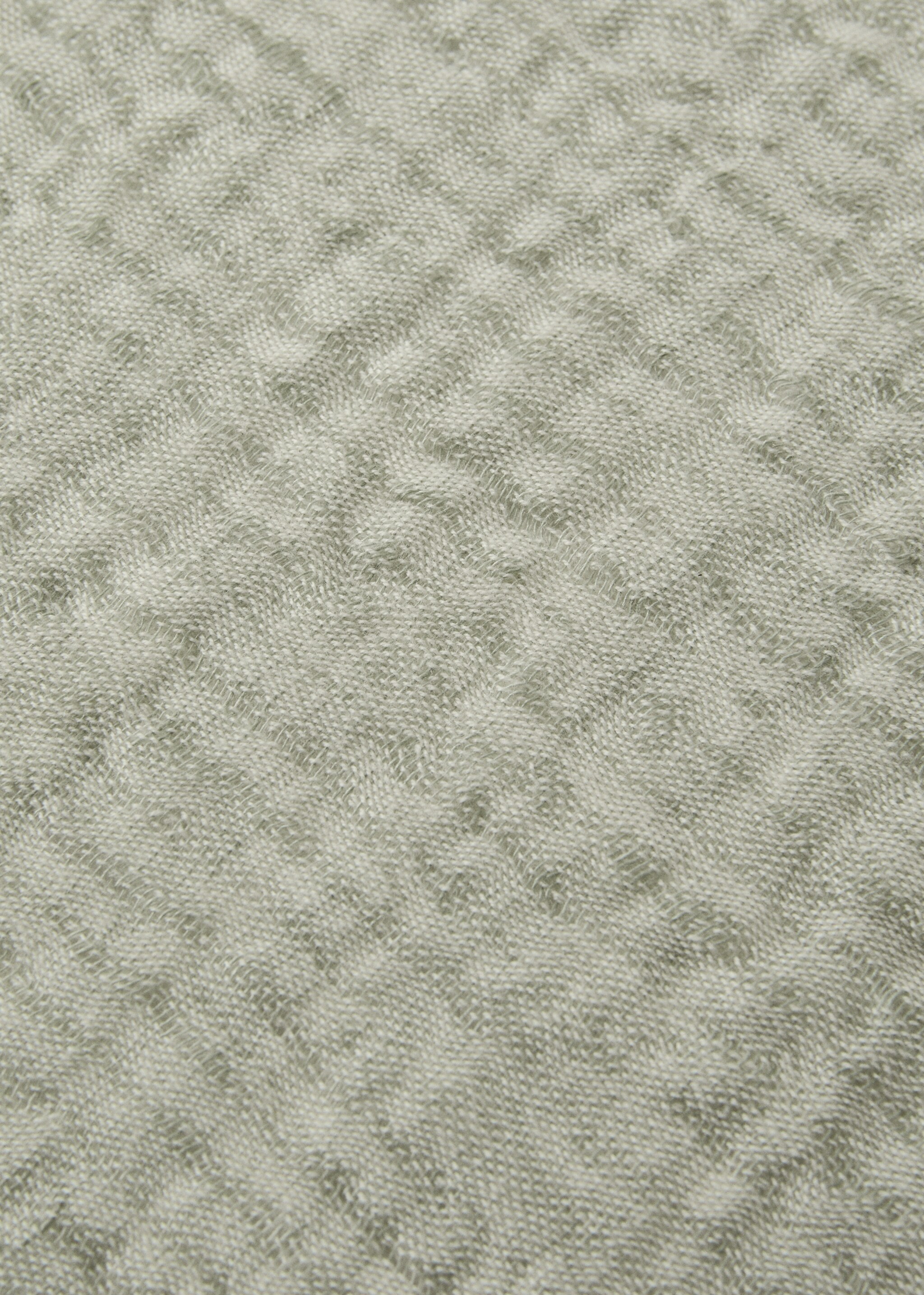Linen cotton bed cushion cover with yarn-dyed threads 50x50 cm - Details of the article 3, Pastel Green. Ref: 27063334-00.