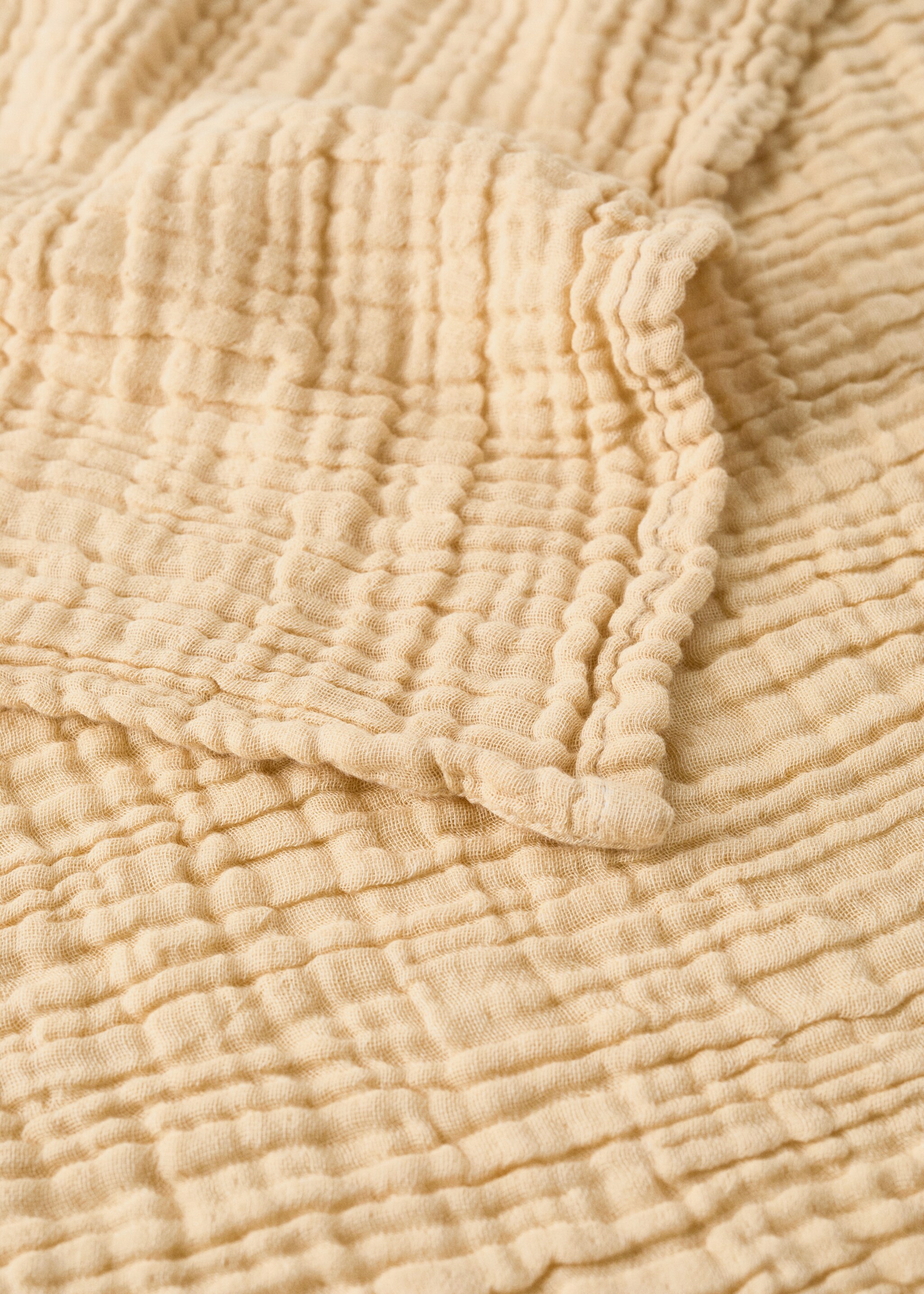 Kinderdecke aus Baumwollgaze, garment-dyed - Detail des Artikels 2, Gelb. Ref: 27063338-00.
