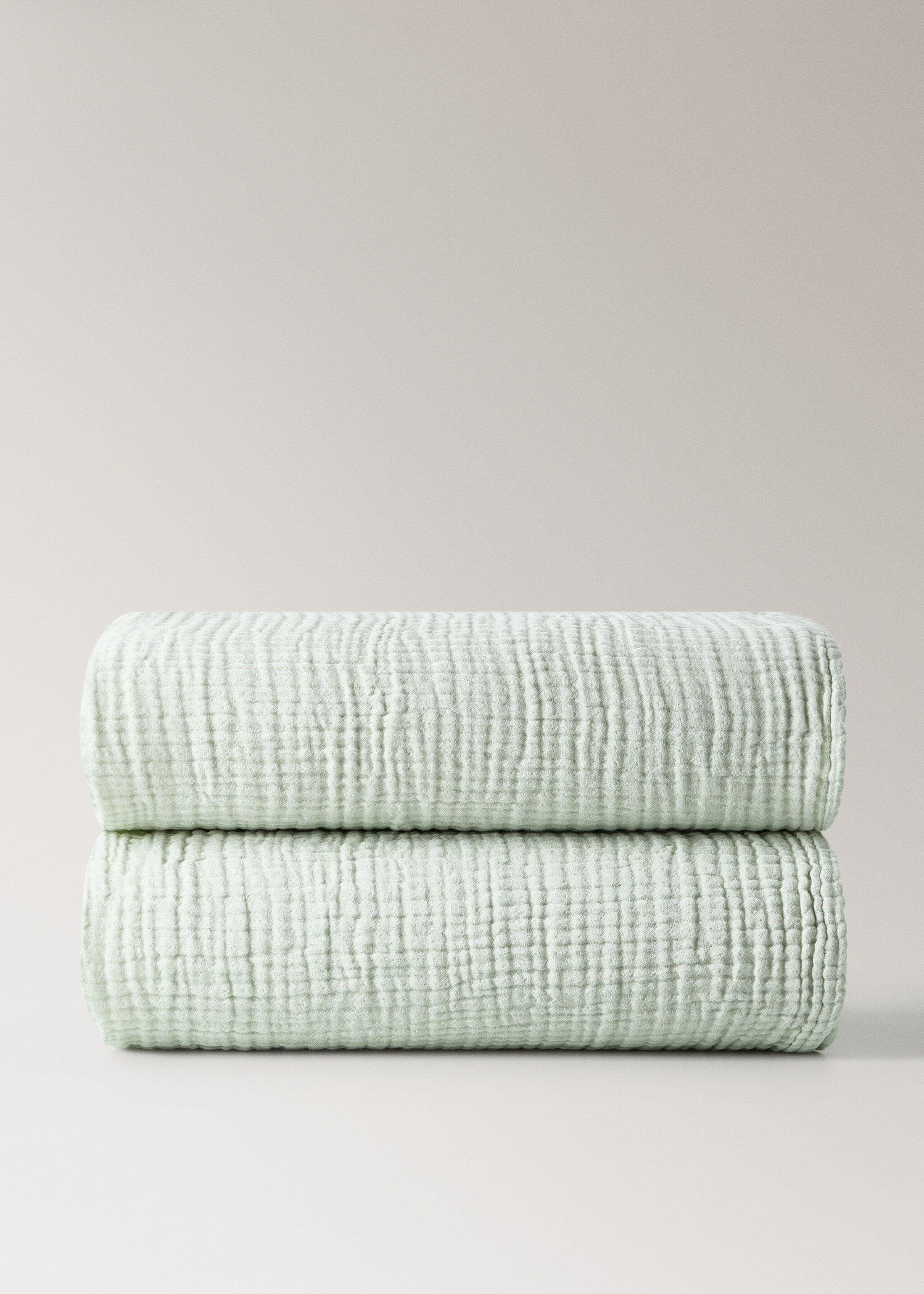 Children's cotton muslin blanket garment dye - Article without model, Aqua Green. Ref: 27063338-00.