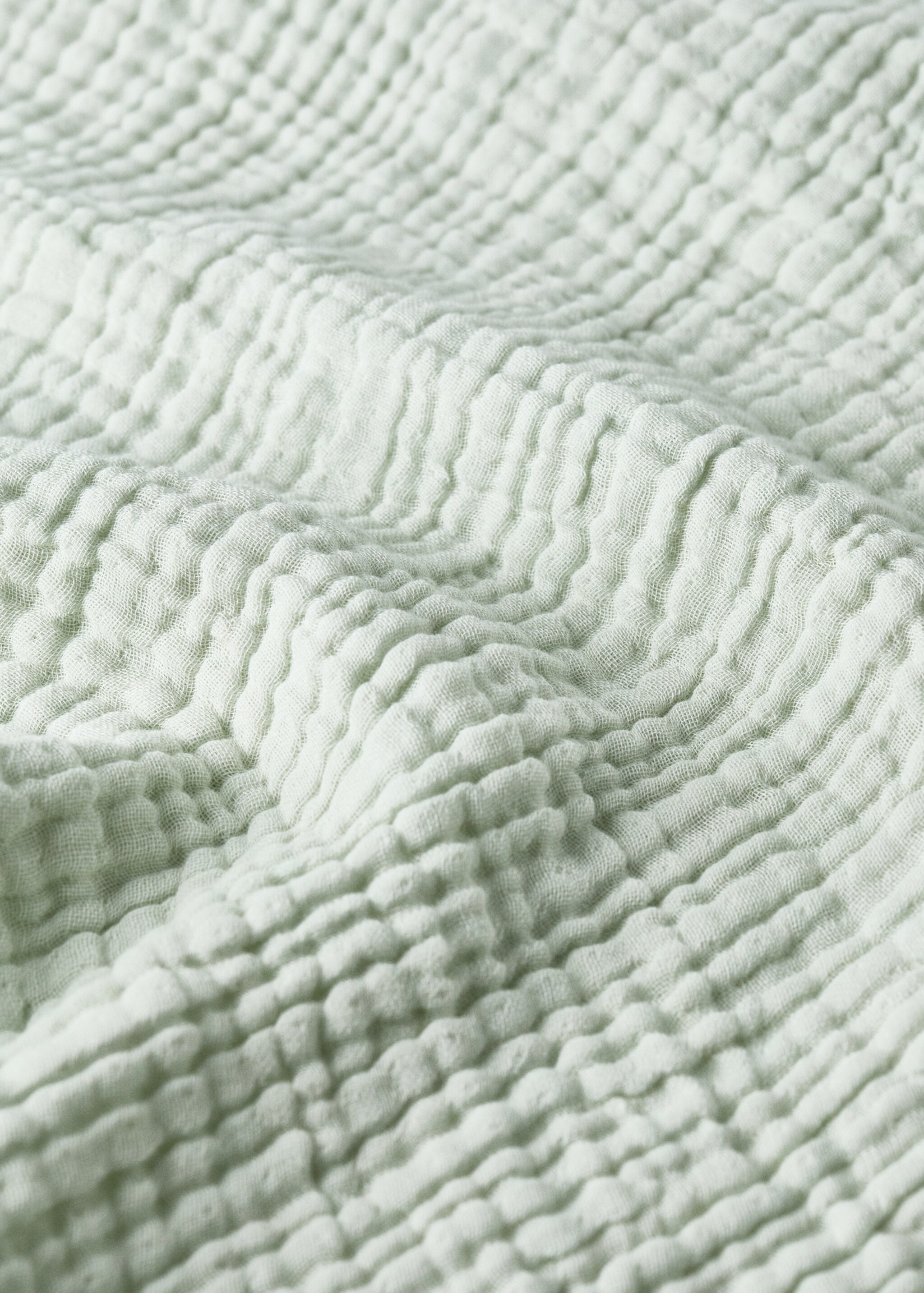 Children's cotton muslin blanket garment dye - Details of the article 1, Aqua Green. Ref: 27063338-00.