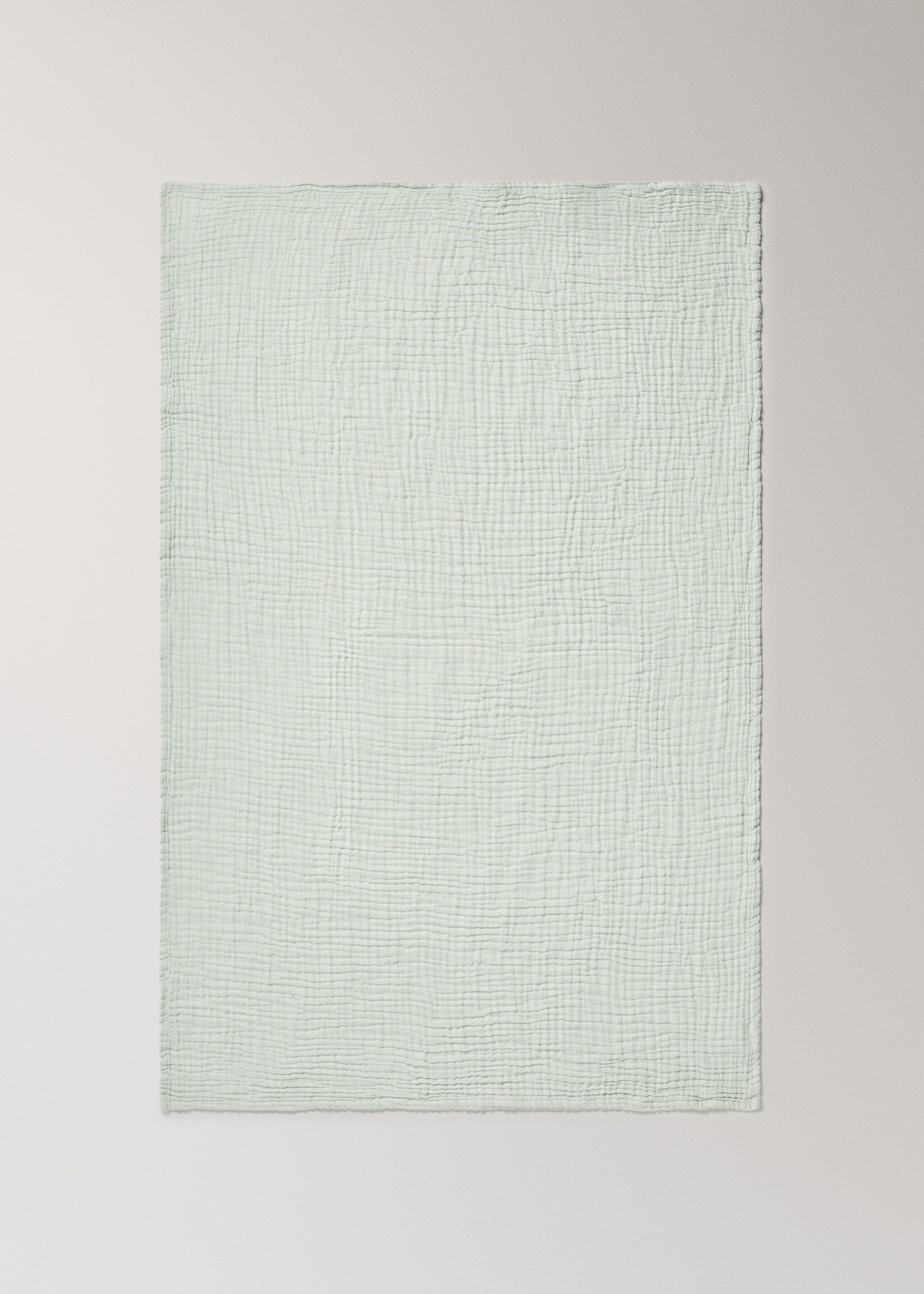 Children's cotton muslin blanket garment dye - Details of the article 3, Aqua Green. Ref: 27063338-00.