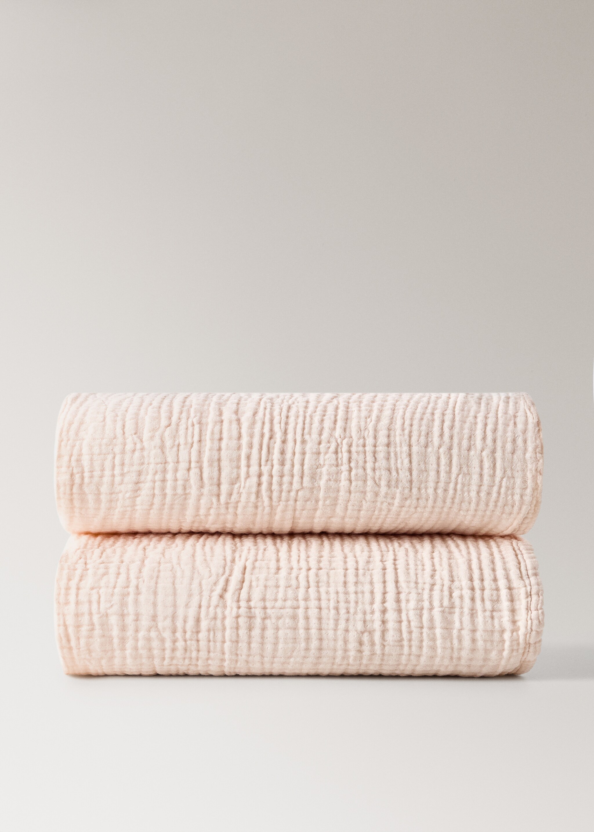 Children's cotton muslin blanket garment dye - Article without model, Pink. Ref: 27063338-00.