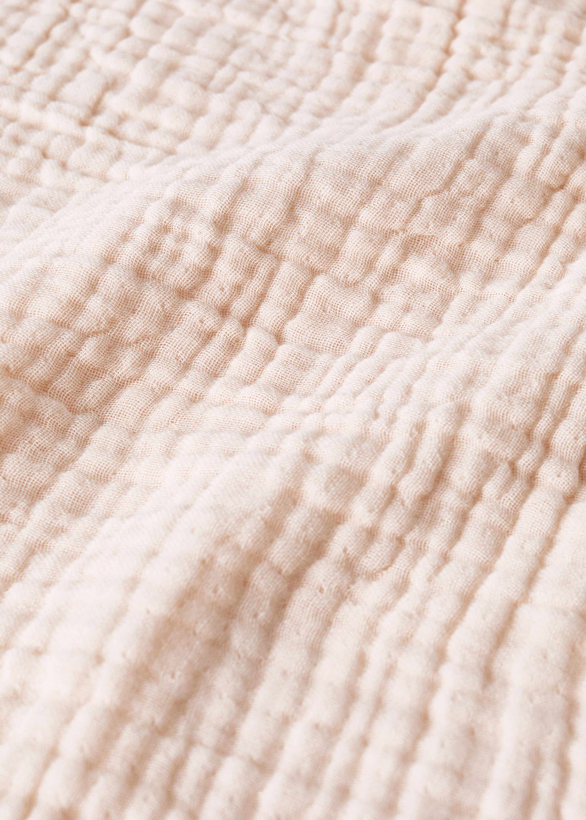 Children's cotton muslin blanket garment dye - Details of the article 1, Pink. Ref: 27063338-00.
