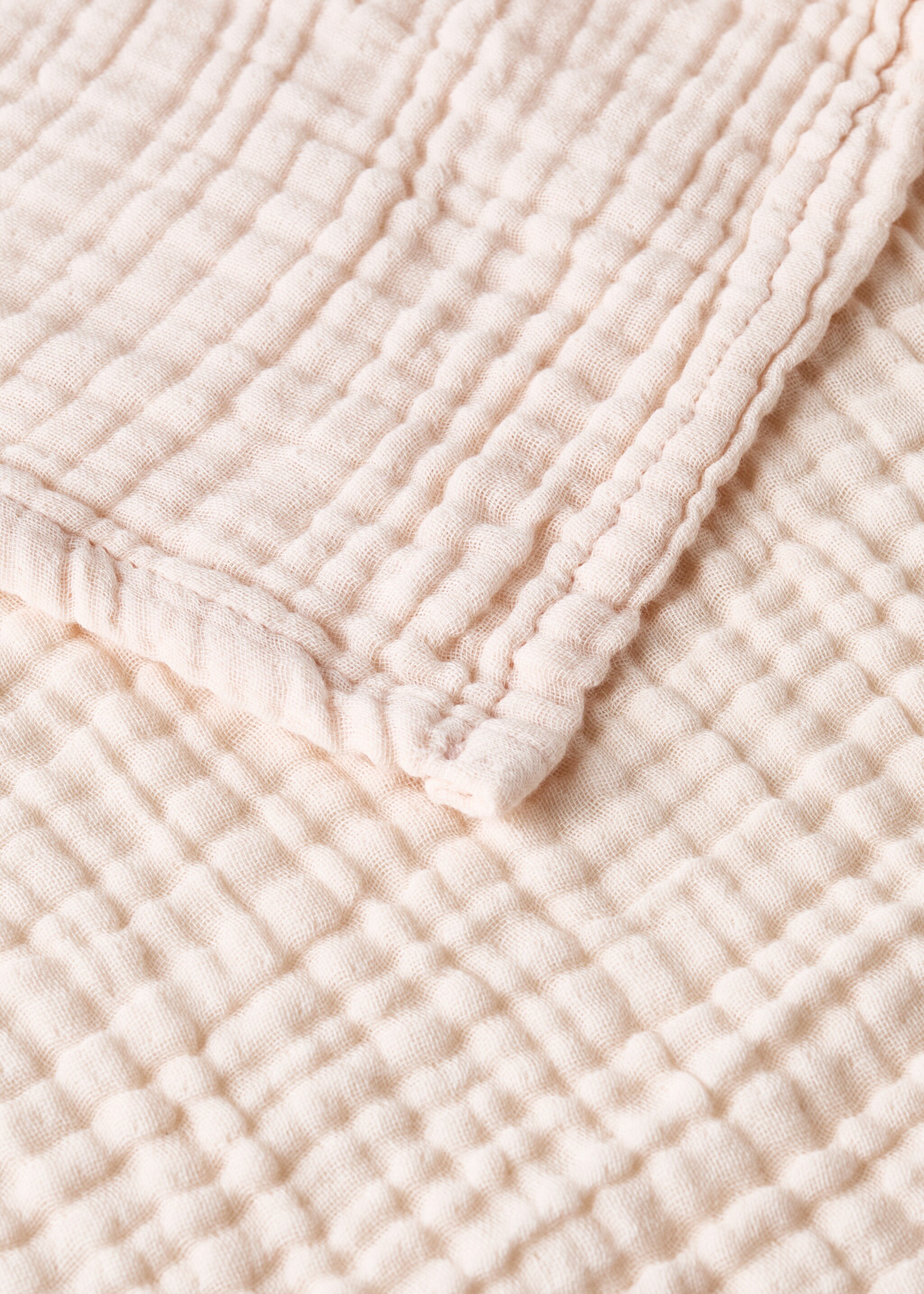 Children's cotton muslin blanket garment dye - Details of the article 2, Pink. Ref: 27063338-00.