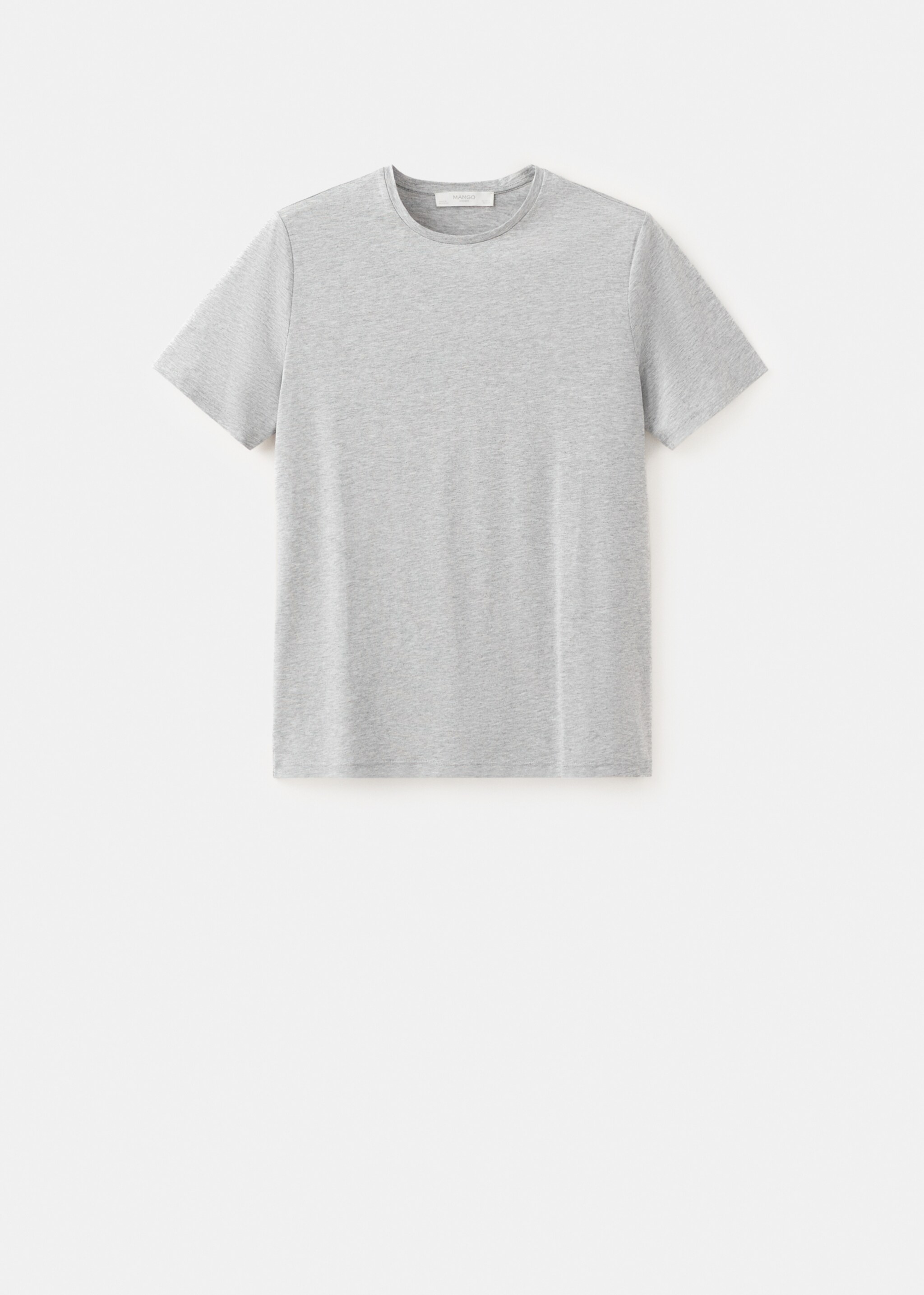 Lyocell cotton short-sleeve T-shirt - Article without model, Light/Pastel Grey. Ref: 27063340-00.