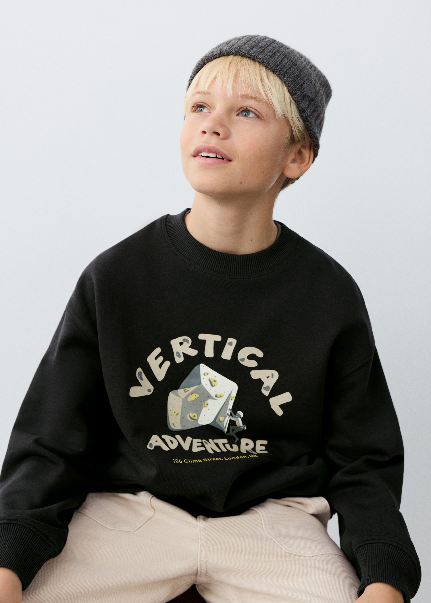 Sweat-shirt coton imprimé - Plan moyen