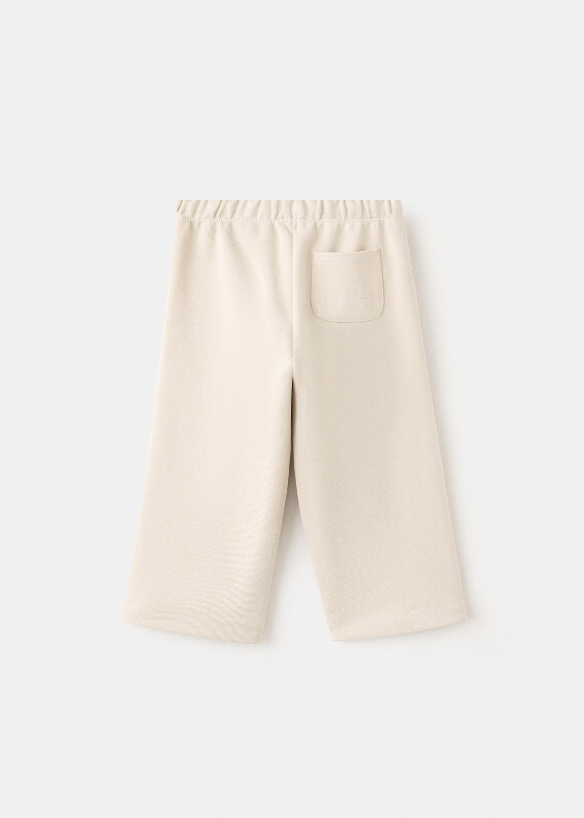 Cotton joggers embroidered detail - Reverse of the article, Beige. Ref: 27063713-00.