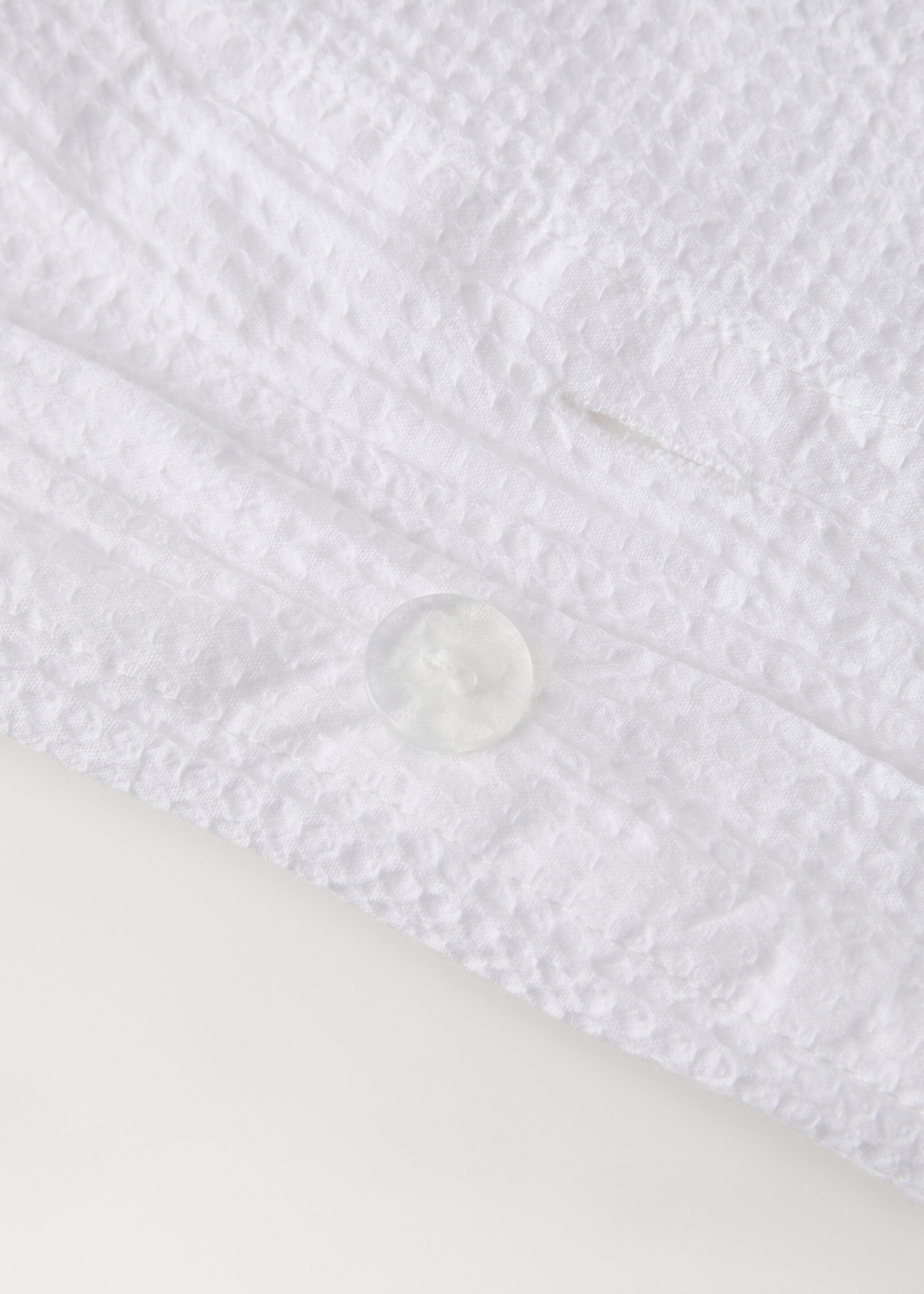 Cotton garment-dyed mini-waffle duvet cover for 150/160 cm bed - Details of the article 2, Off White. Ref: 27063719-00.