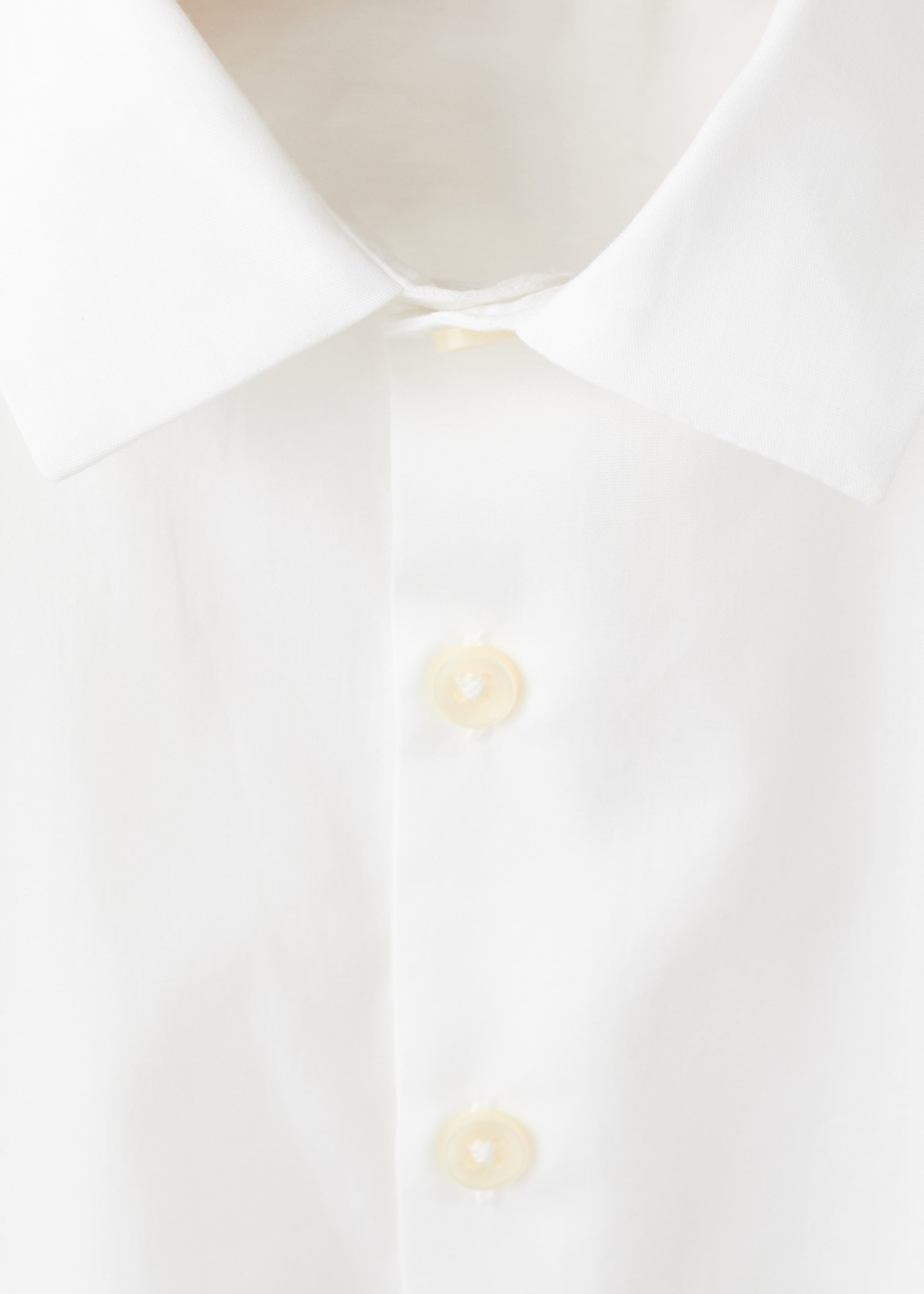 Cotton poplin shirt - Details of the article 8, White. Ref: 27063725-00.