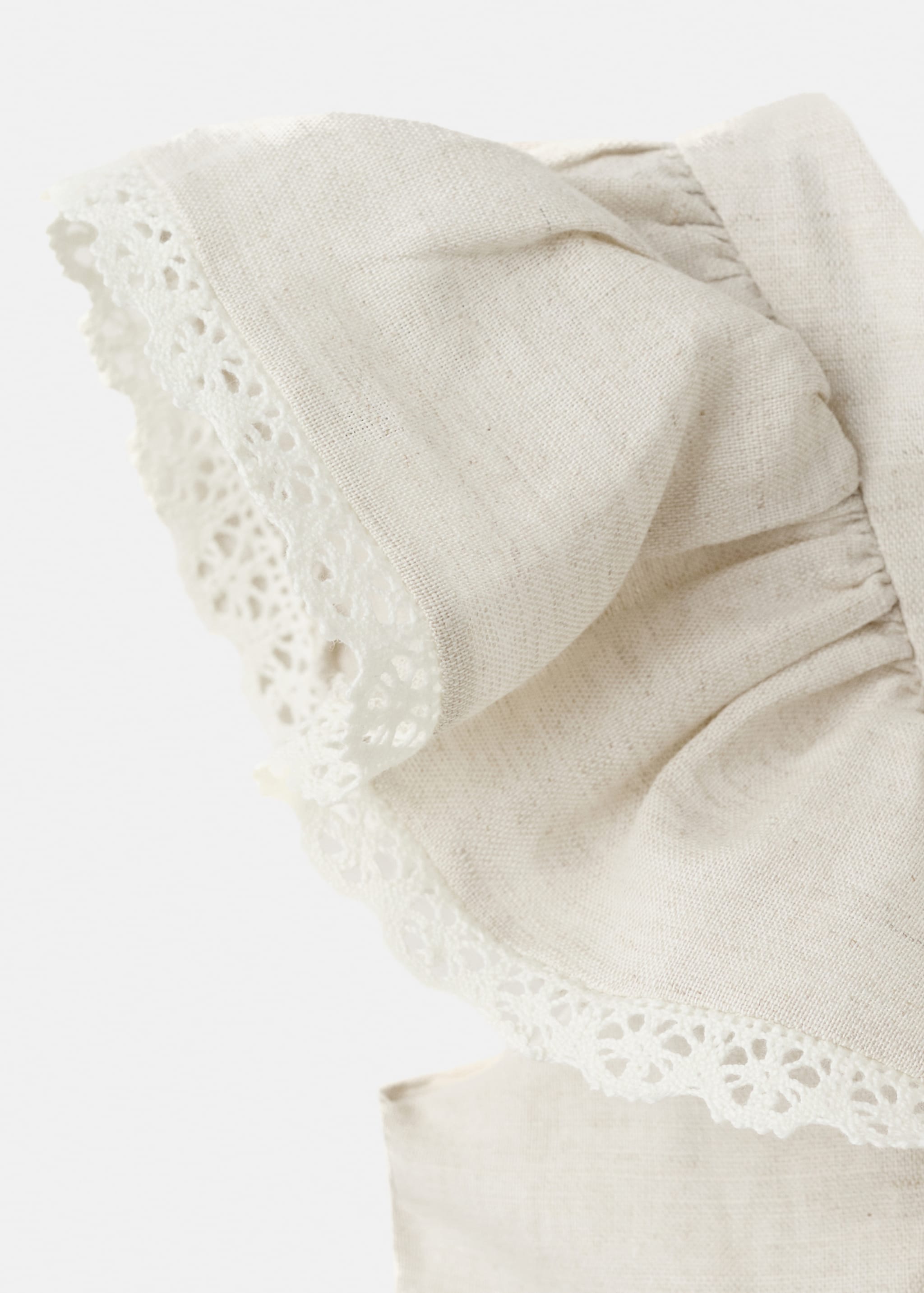 Short linen dress - Details of the article 8, Beige. Ref: 27063728-00.