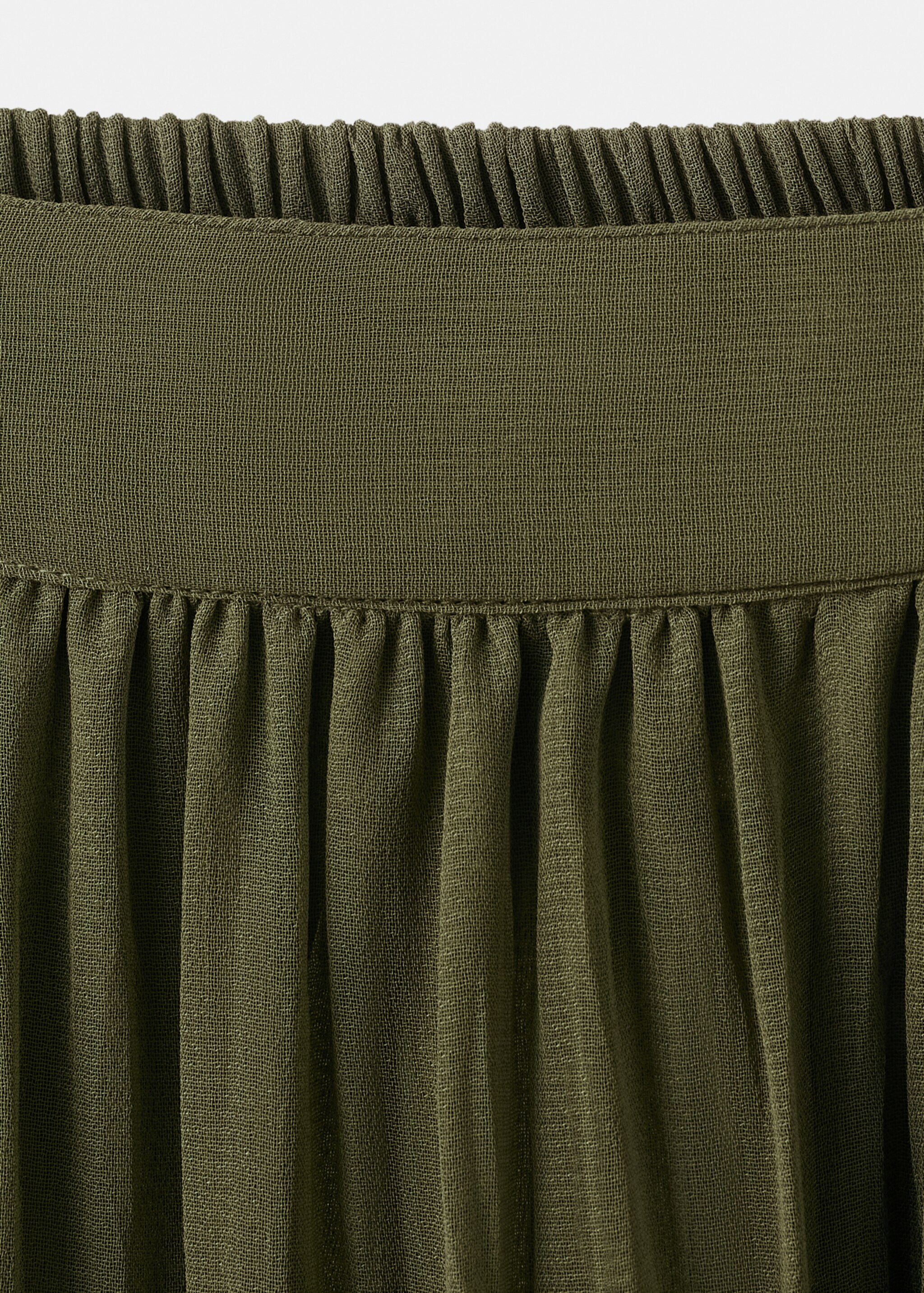 Flowy long skirt - Details of the article 8, Khaki. Ref: 27063729-00.