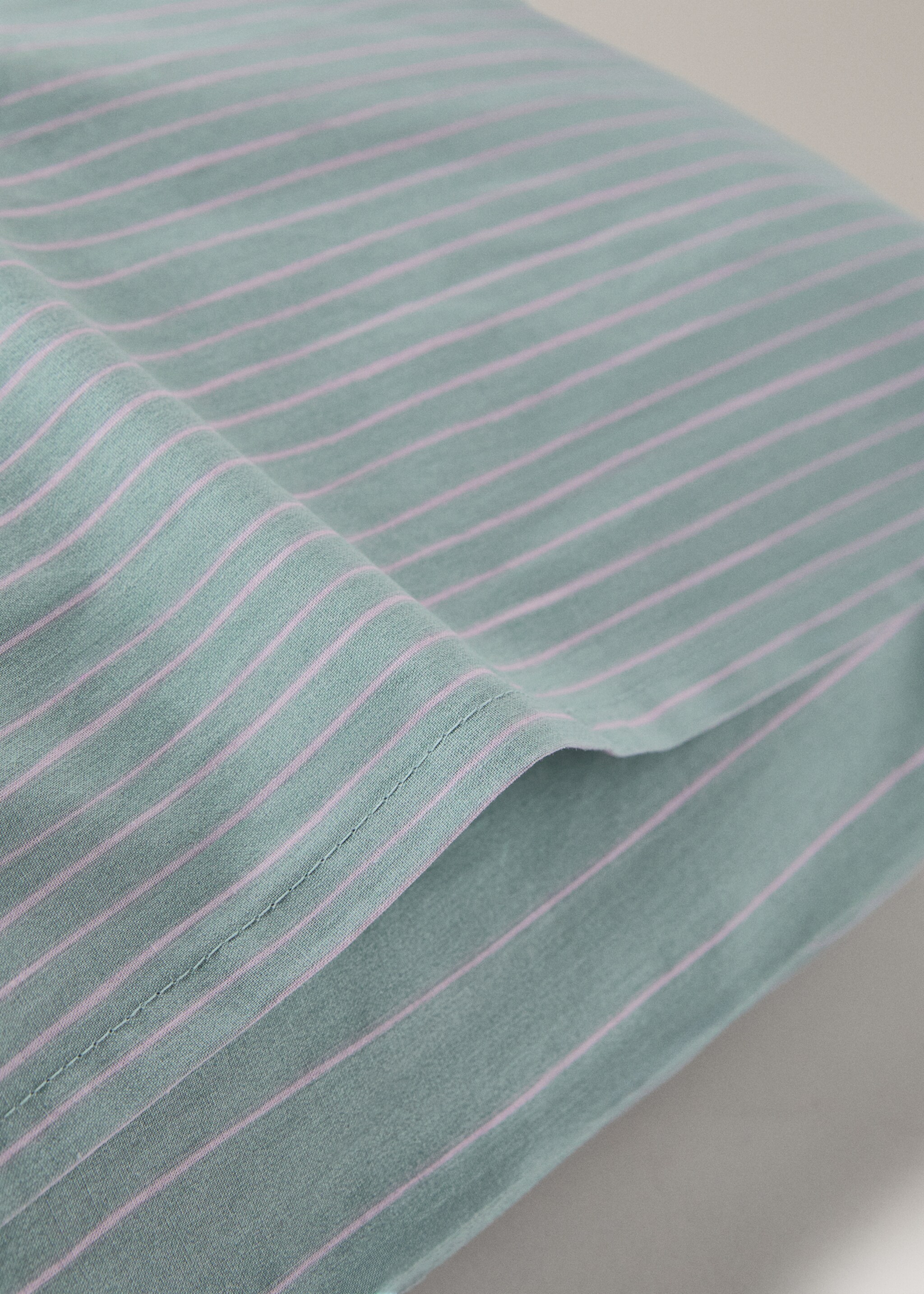 Dos fundas almohadas algodón percal rayas acuarela 50x75 cm - Detalle del artículo 1, Verde agua. Ref: 27063730-00.