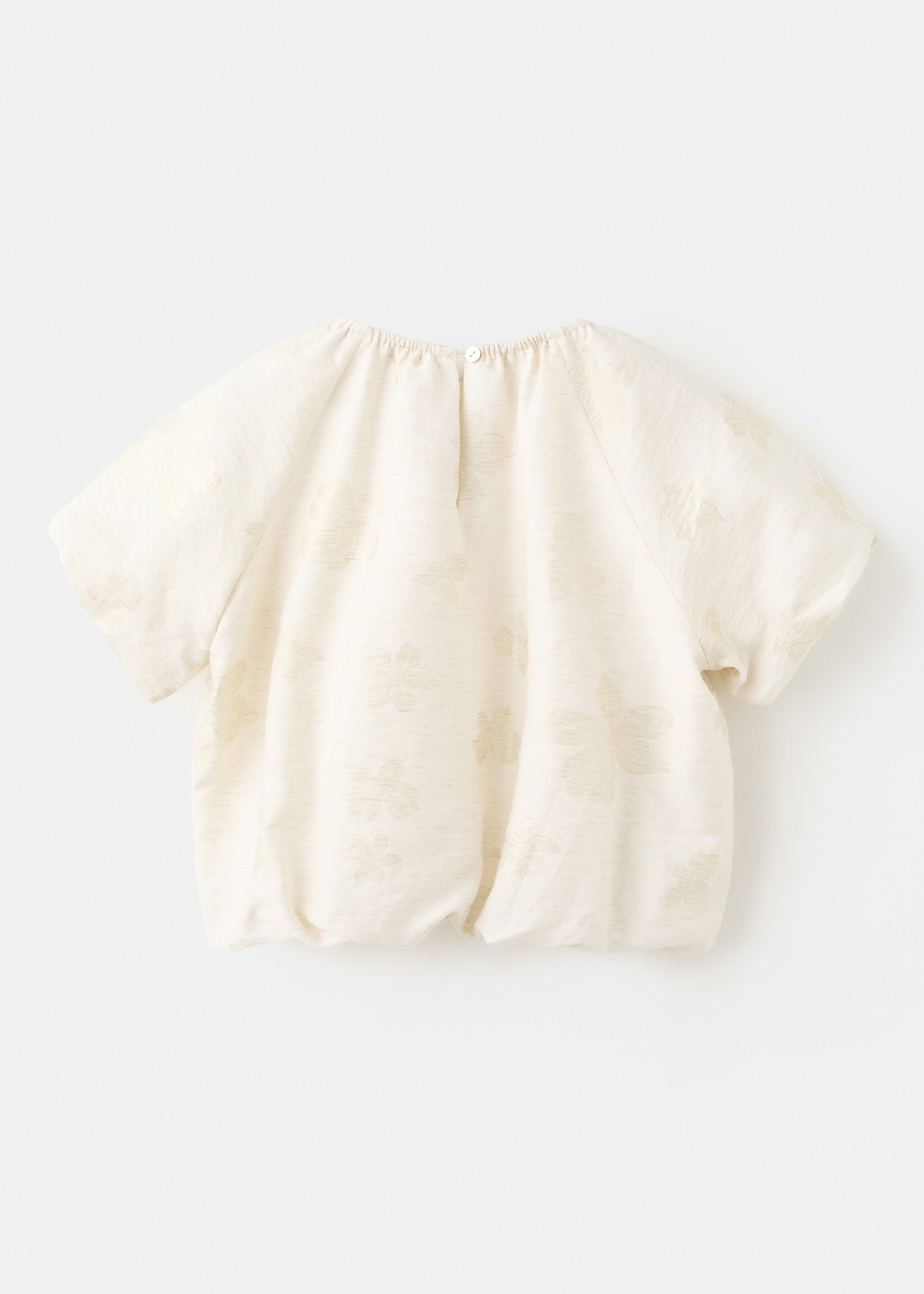 Printed crop blouse - Reverse of the article, Gold. Ref: 27064042-00.