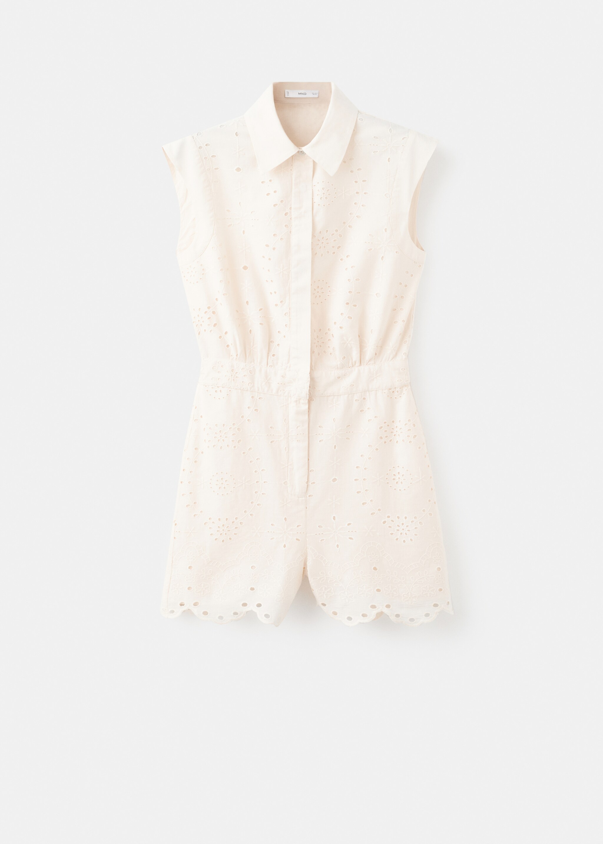 Embroidered cut-out romper - Article without model, Ecru. Ref: 27064049-00.