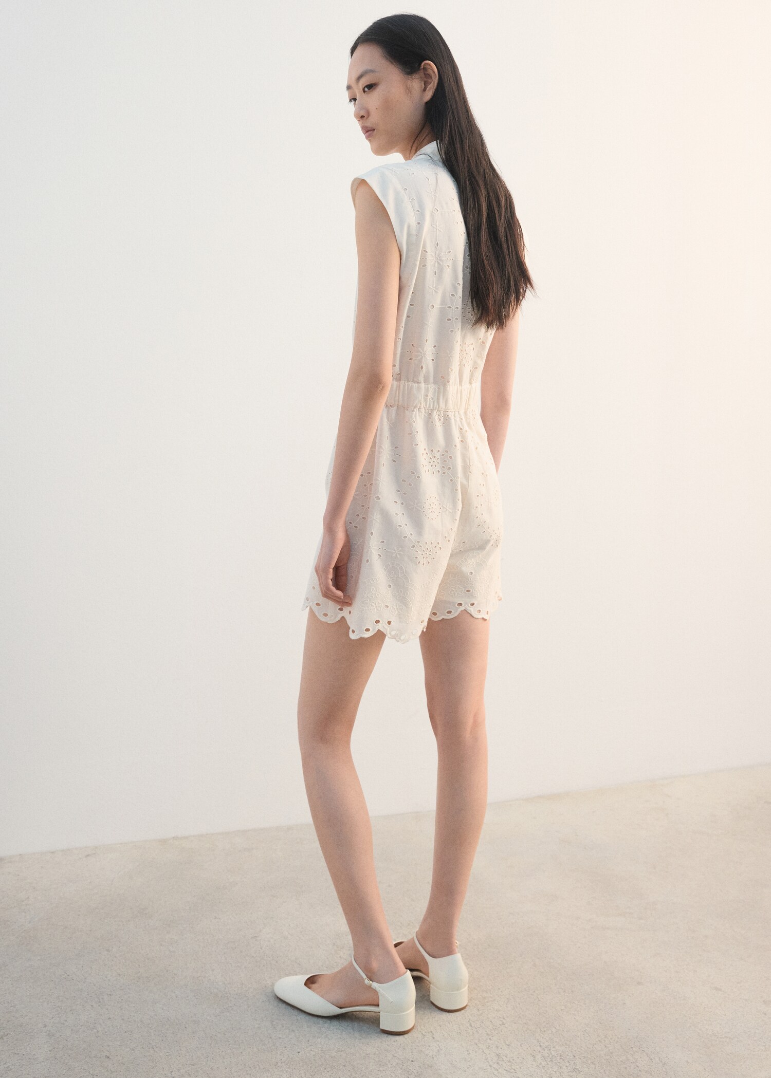 Embroidered cut-out romper - Reverse of the article