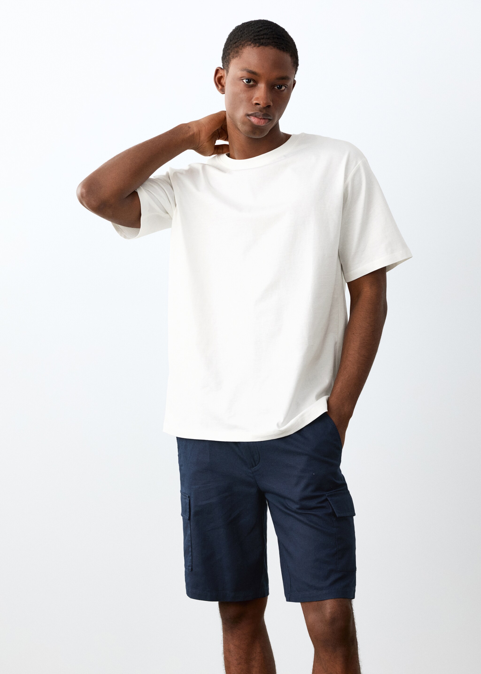Essential cotton-blend T-shirt - Medium plane, Off White. Ref: 27064052-00.