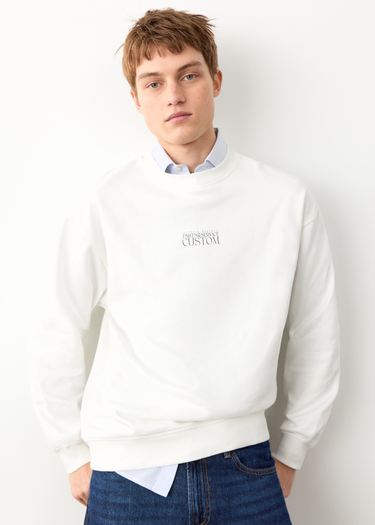 Sudadera algodón estampada - Plano medio