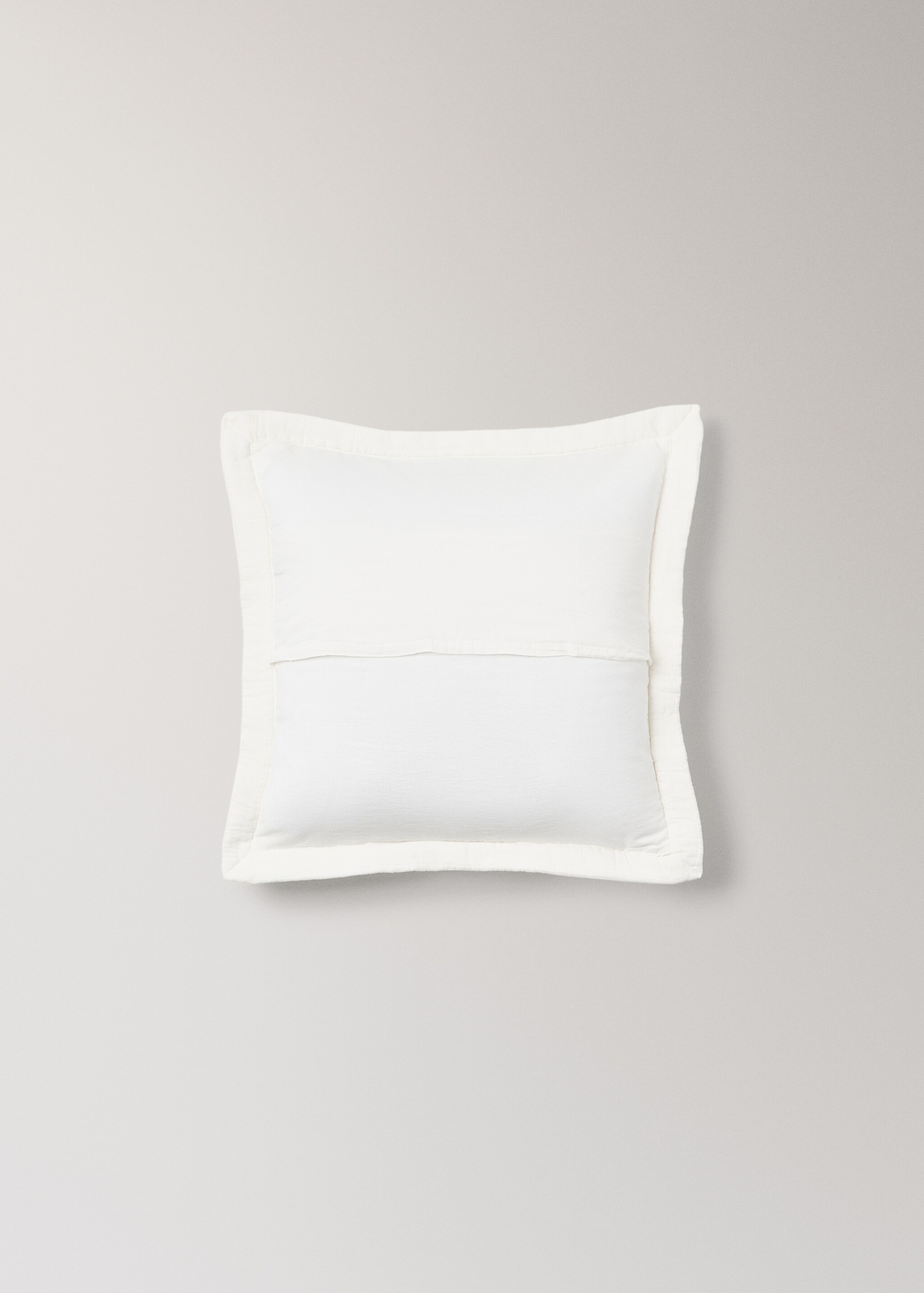 Funda cojín infantil algodón pespunte cuadros - Detalle del artículo 1, Blanco roto. Ref: 27064054-00.