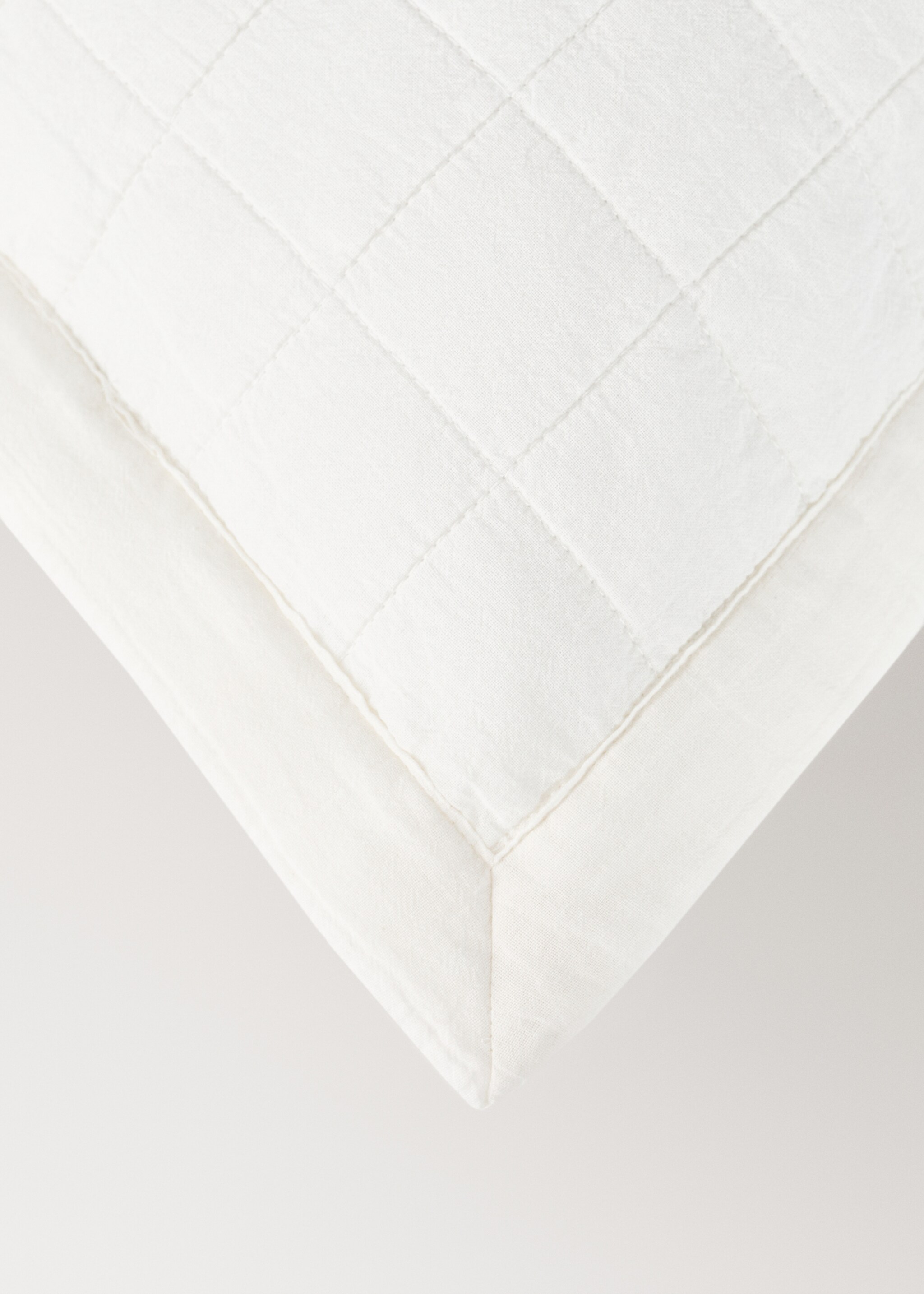 Funda cojín infantil algodón pespunte cuadros - Detalle del artículo 3, Blanco roto. Ref: 27064054-00.