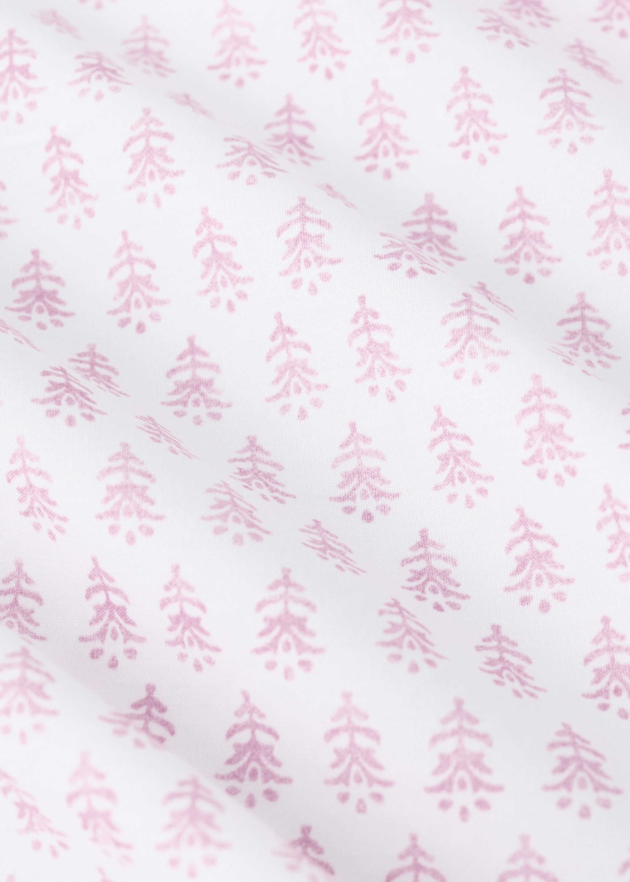 Children's fitted sheet in cotton percale with mini floral pattern for a 60 cm bed - Details of the article 2, Pink. Ref: 27064058-00.