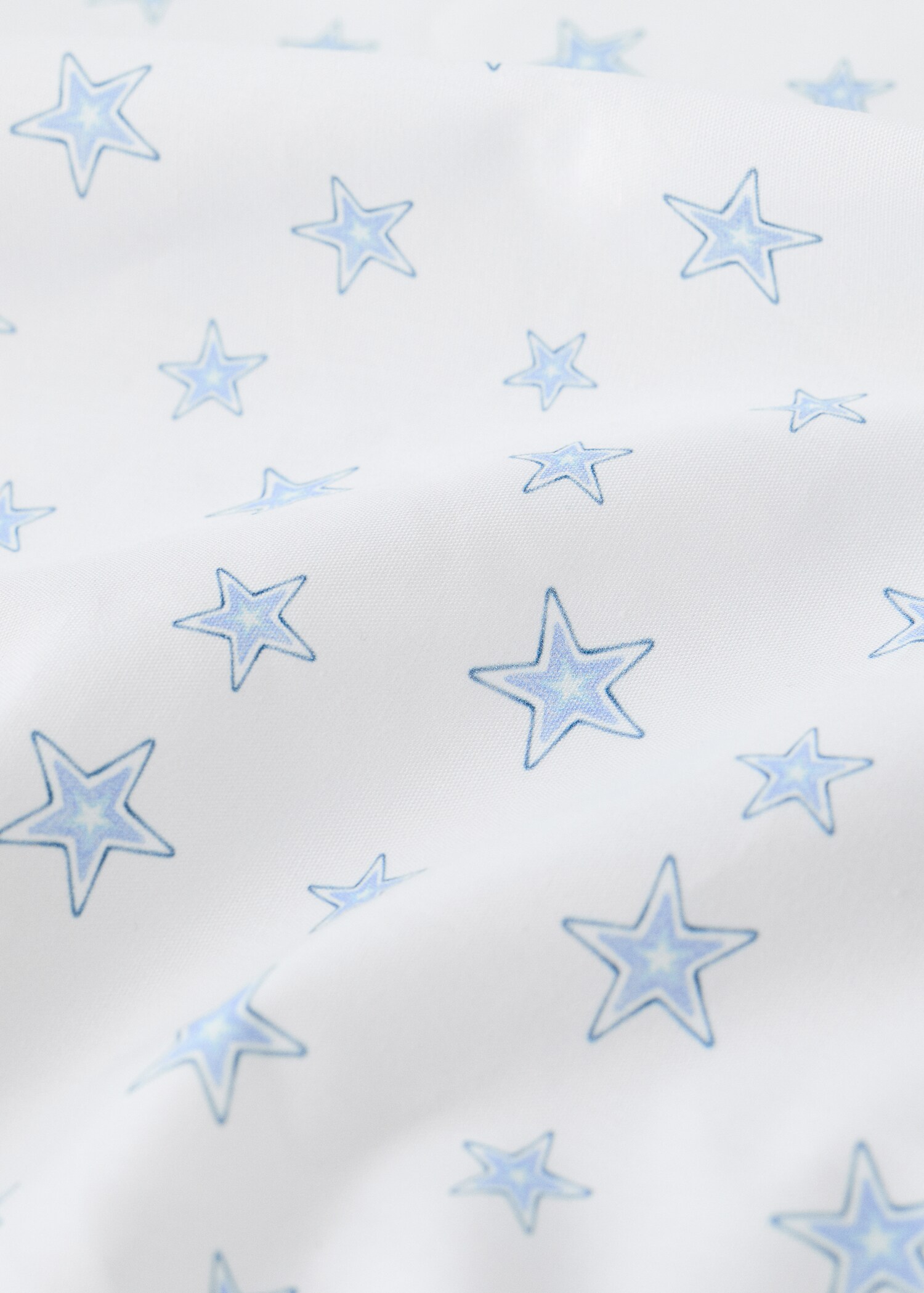 Percale cotton fitted sheet with little stars for a single bed (90 cm) - Details of the article 2