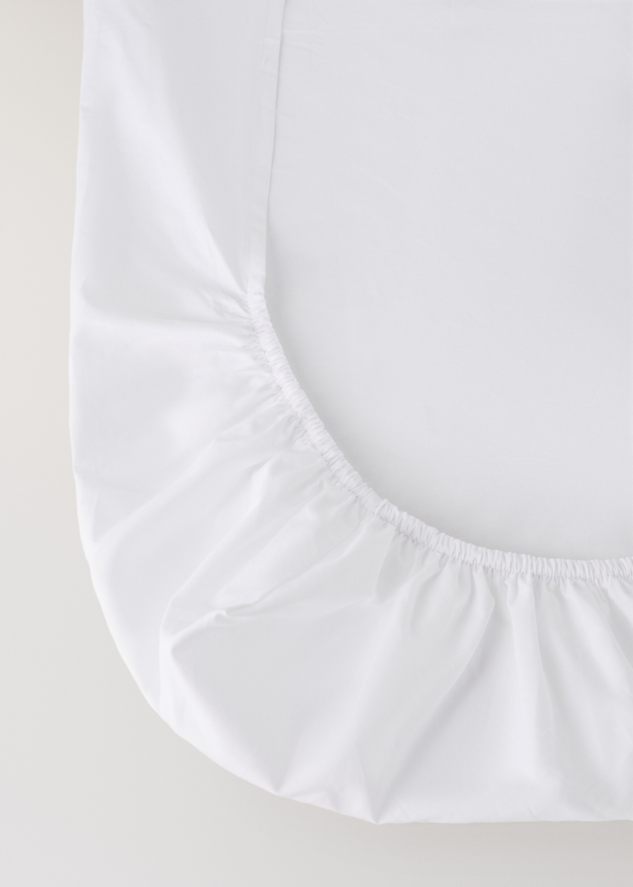 Mini cot fitted sheet in cotton percale piqué - Details of the article 1, White. Ref: 27064063-00.
