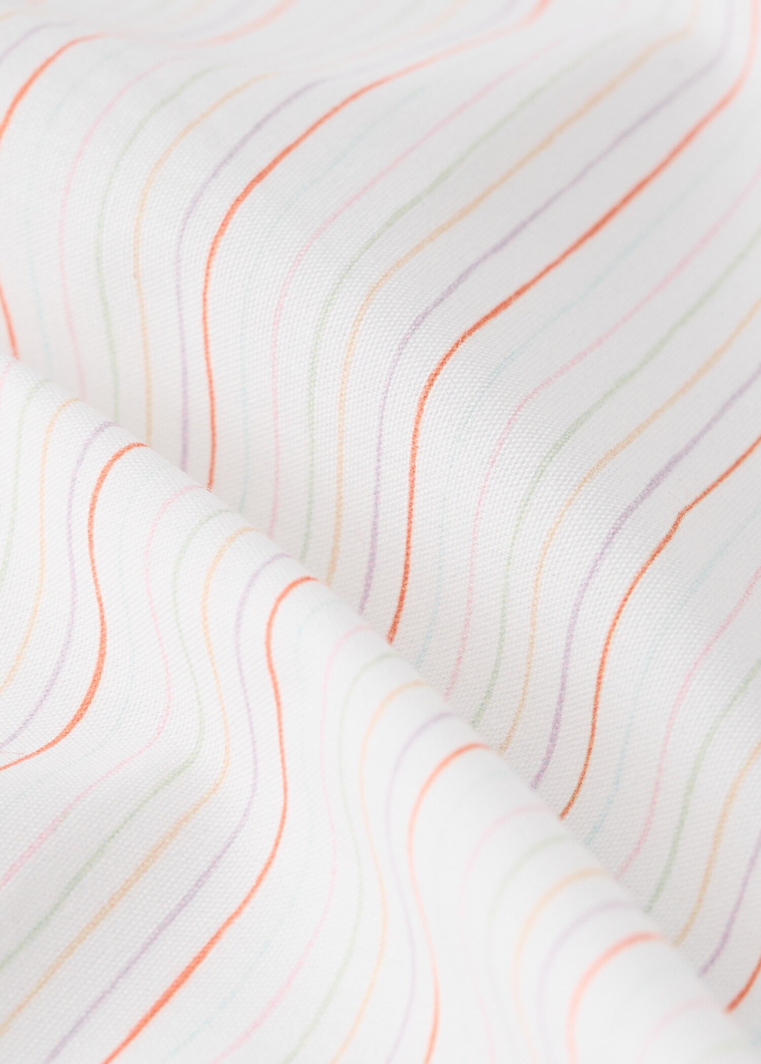 Fine striped cotton percale top sheet Queen Bed - Details of the article 2